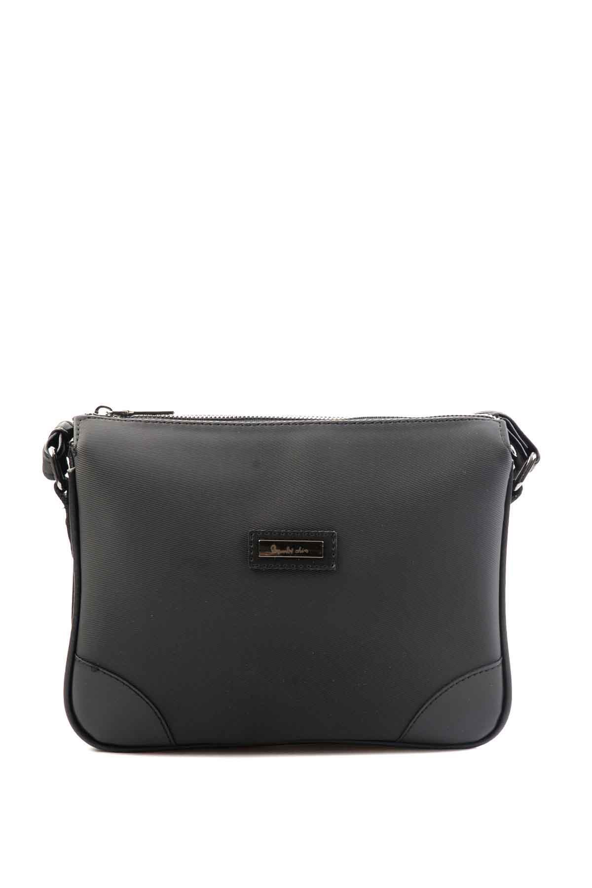 Siyah Baskılı  Kadın Postacı Çanta C06636636995