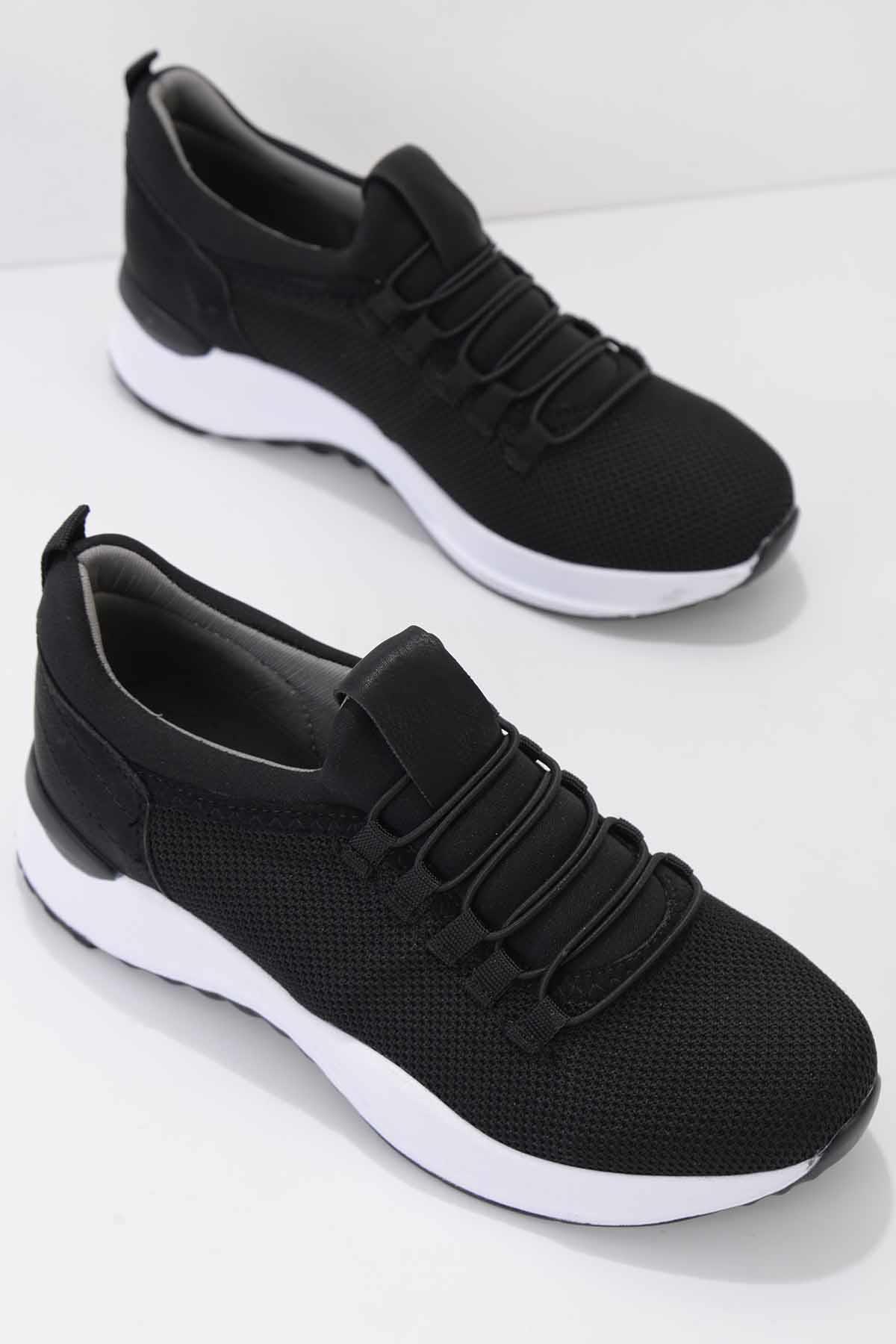 Siyah Beyaz  Kadın Sneaker K01586060617
