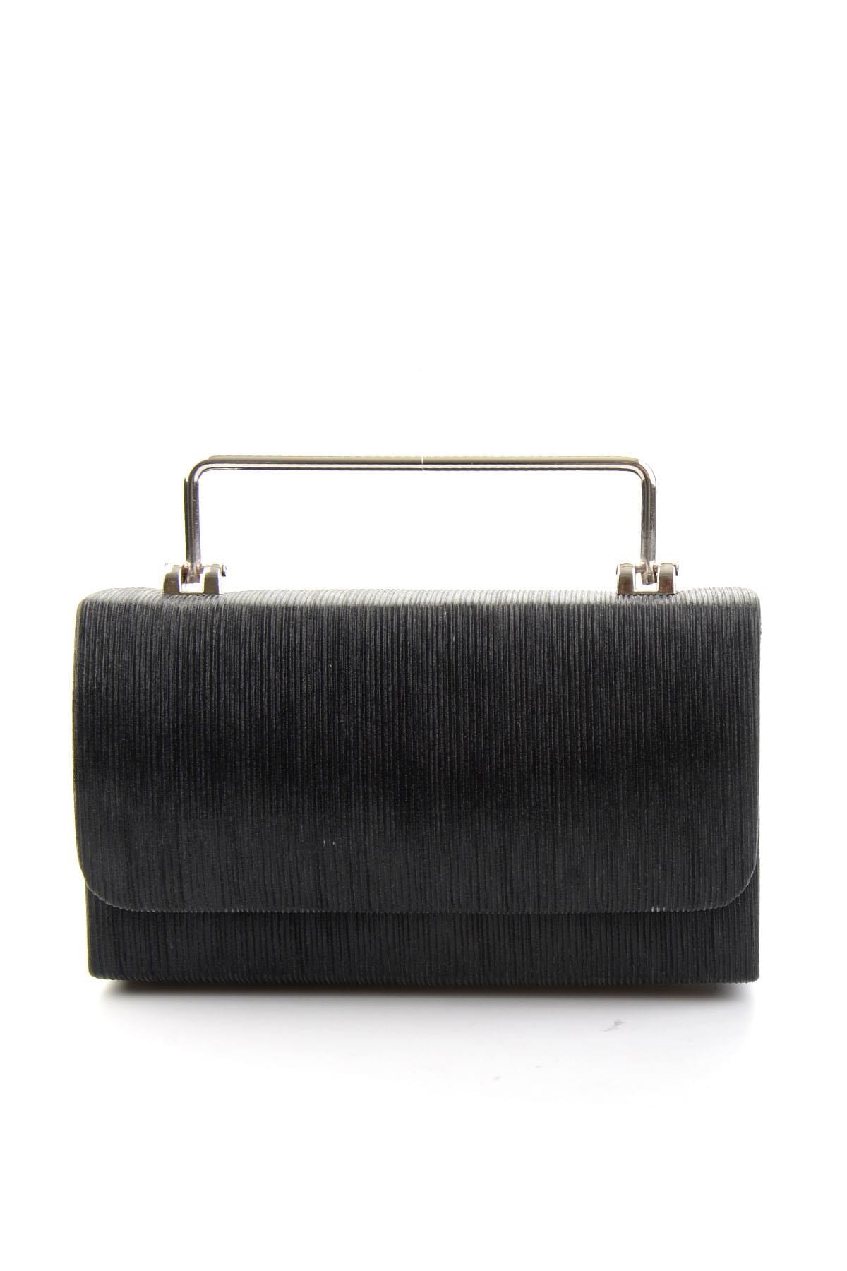 Siyah Çizgili  Kadın Abiye Çanta C06161056310