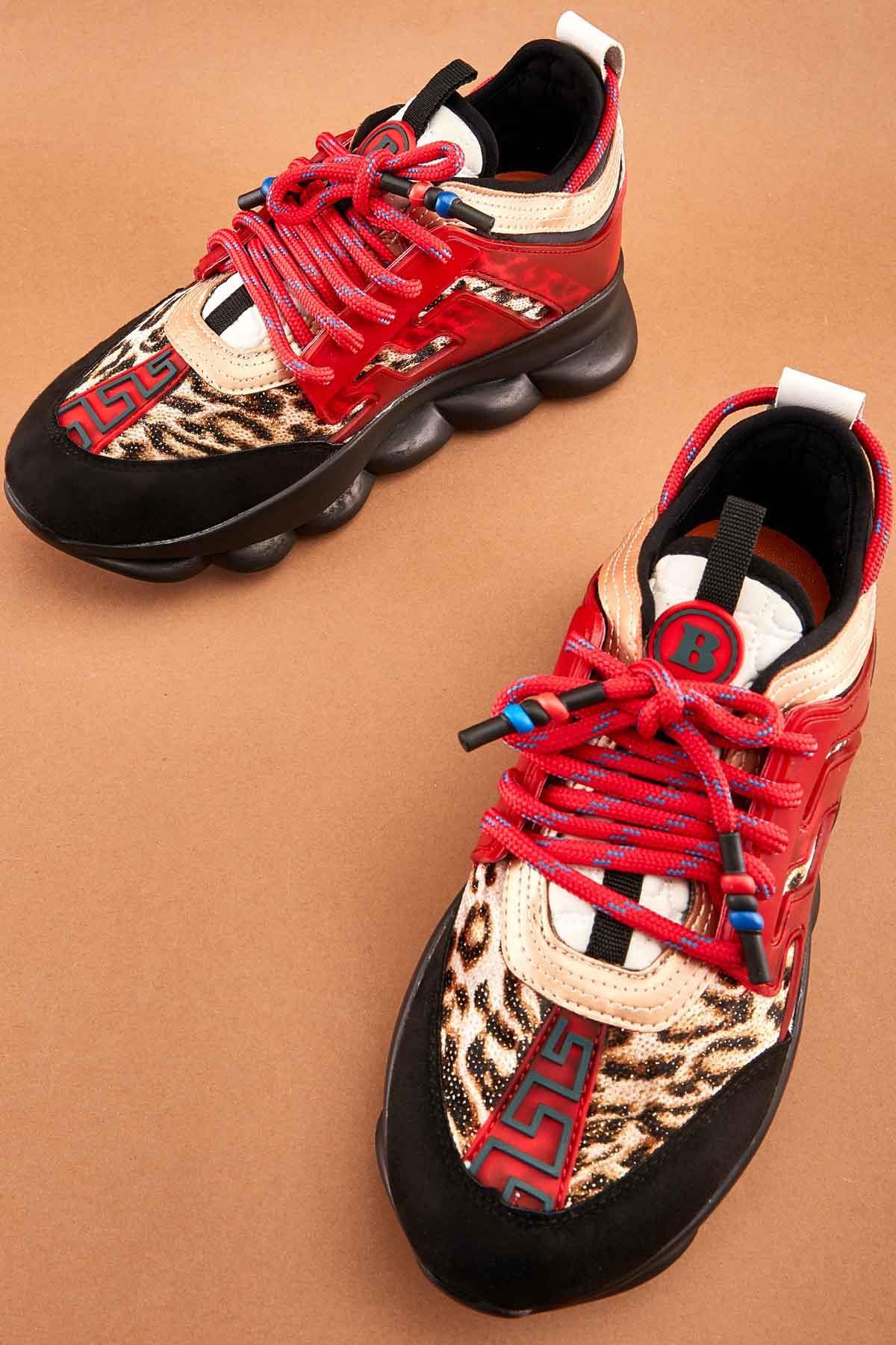 Siyah Çok Renkli Süet  Kadın Sneaker K0541711965