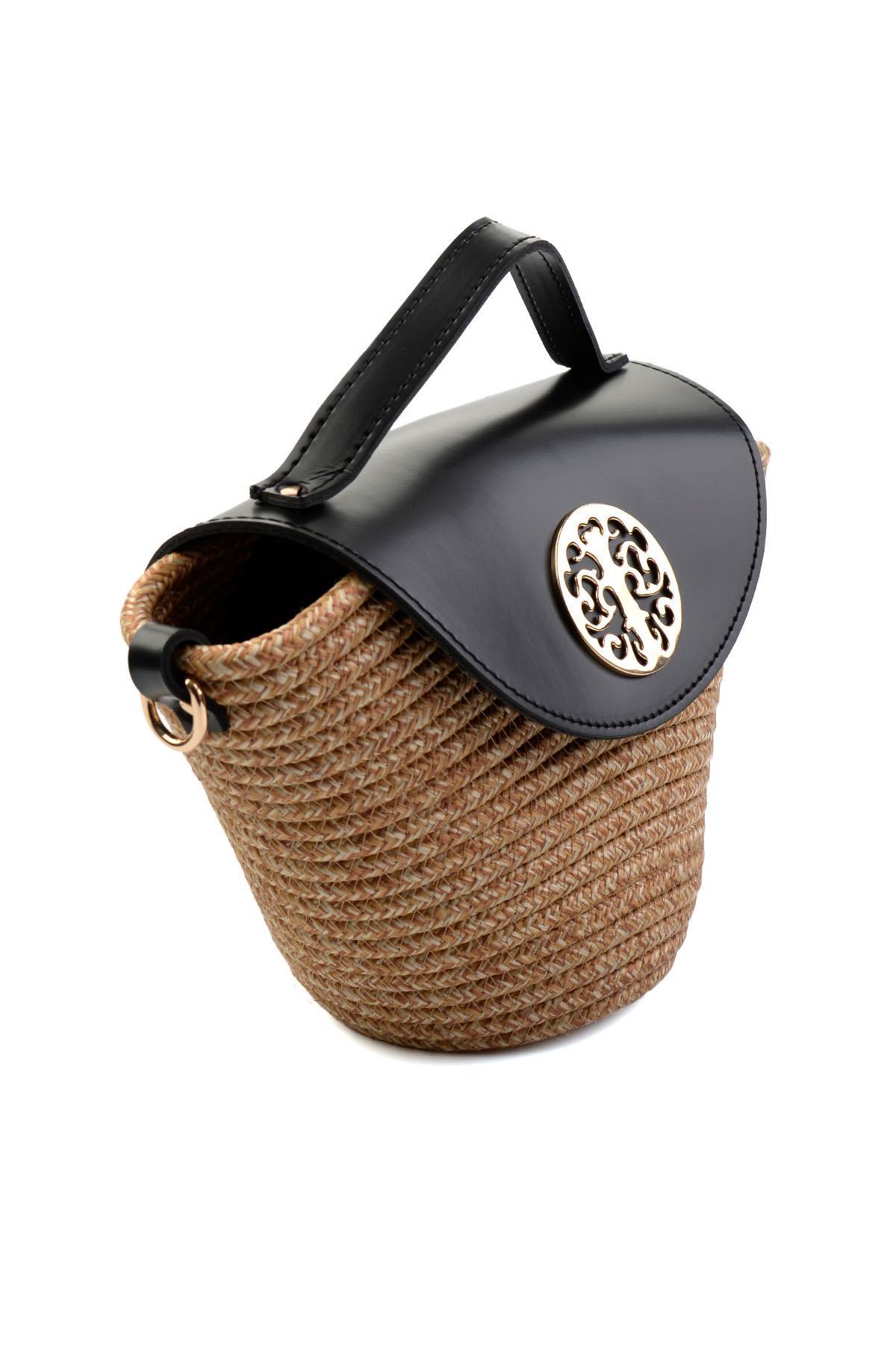 Siyah Desenli  Kadın Postacı Çanta C06619105928