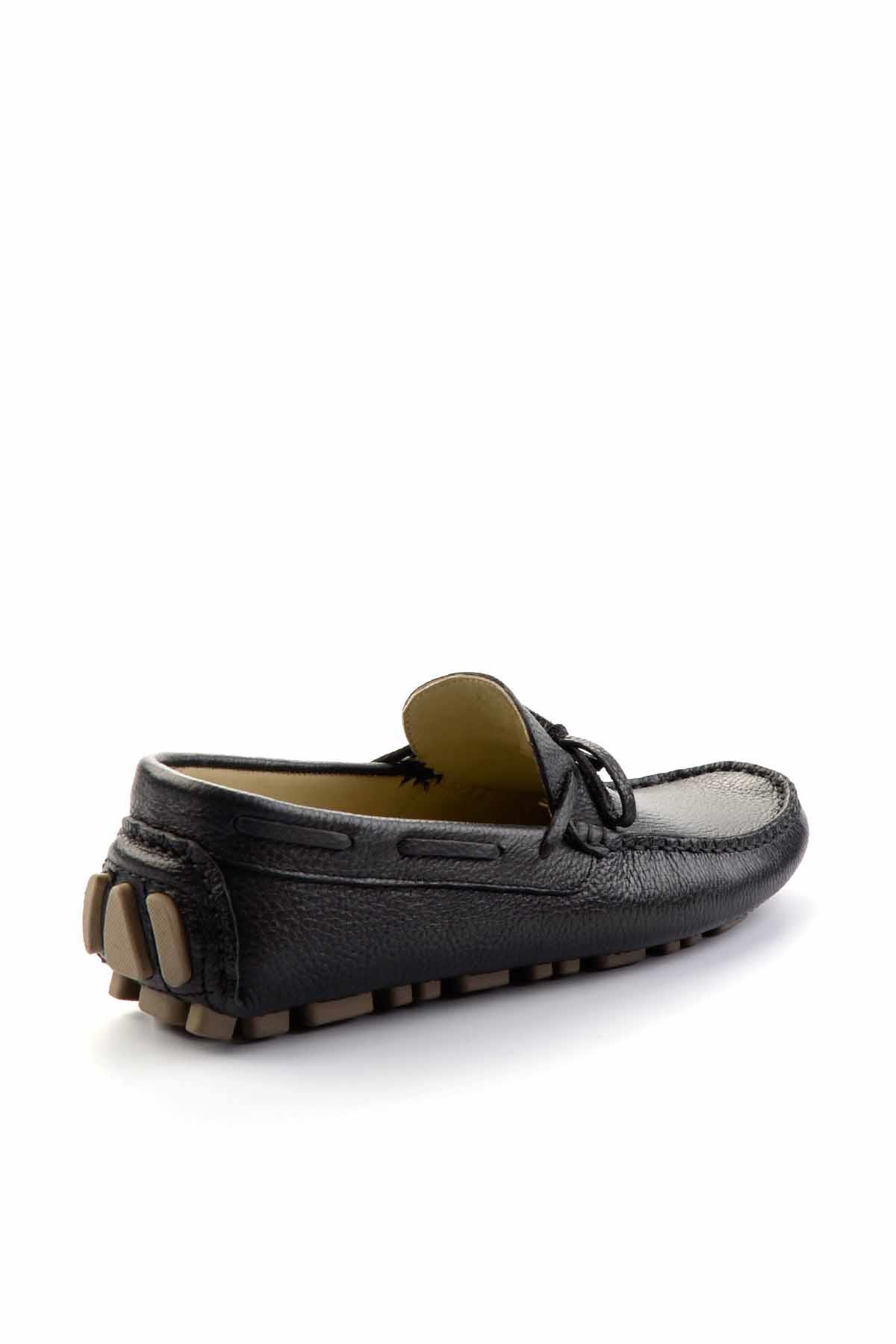 Siyah Floter Hakiki Deri Erkek Loafer Ayakkabı E01395332140