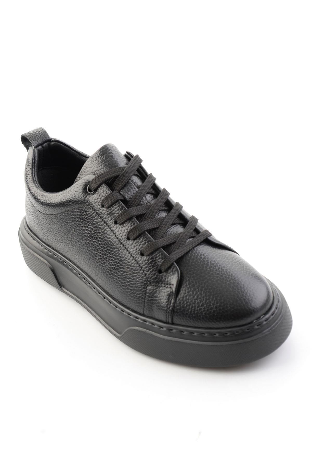 Siyah Floter Hakiki Deri Erkek Sneaker E01082020240