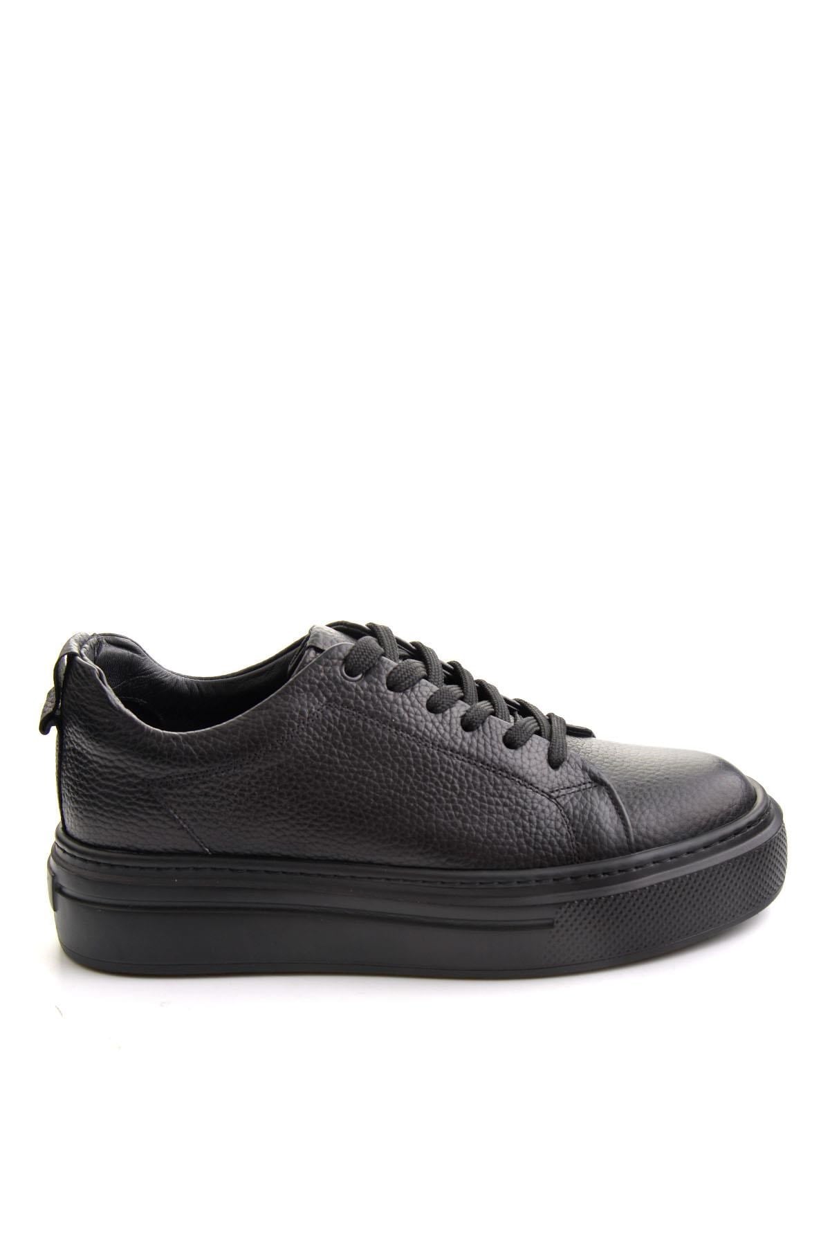 Siyah Floter Hakiki Deri Erkek Sneaker E01089009540