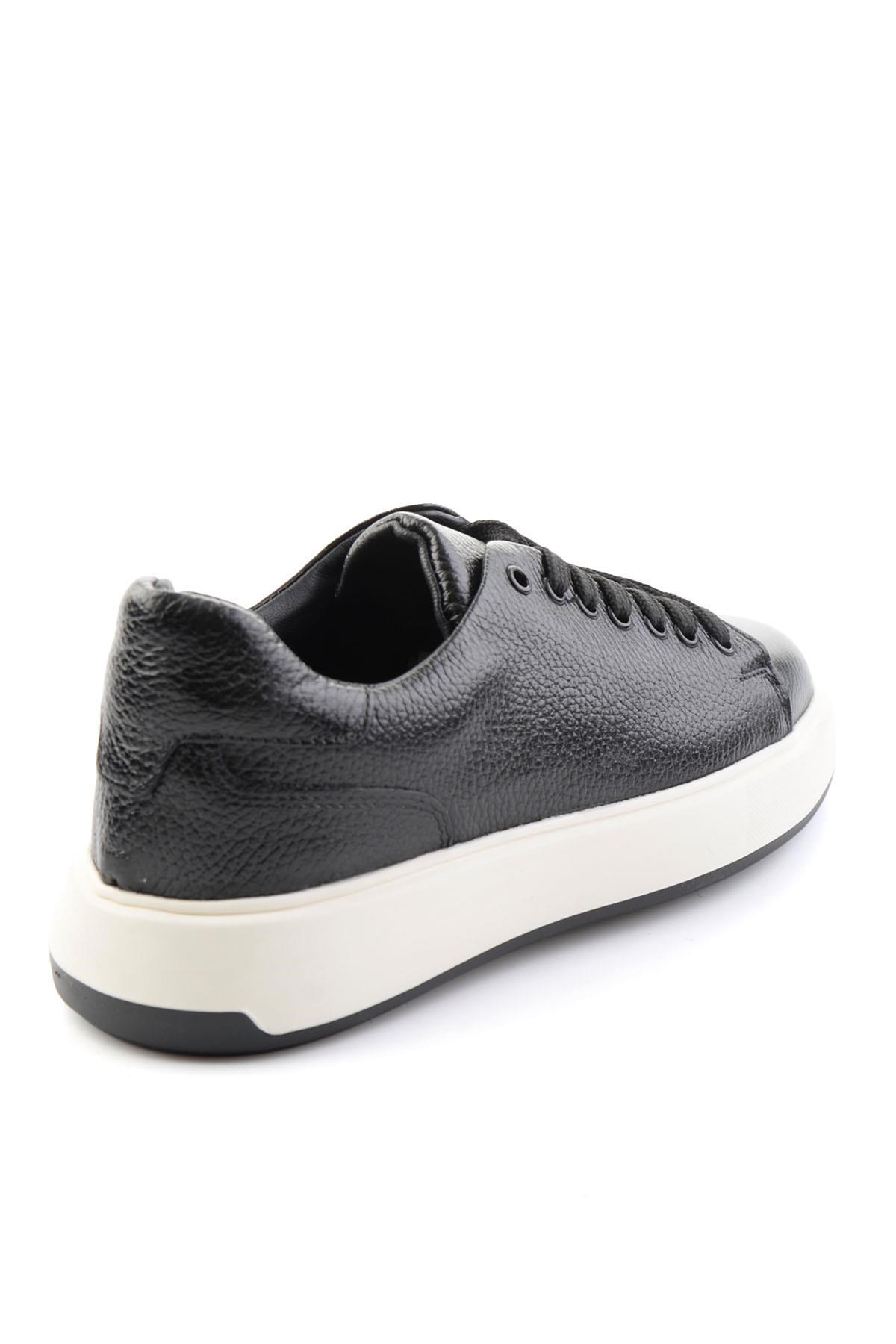 Siyah Floter Hakiki Deri Erkek Sneaker E01401120740