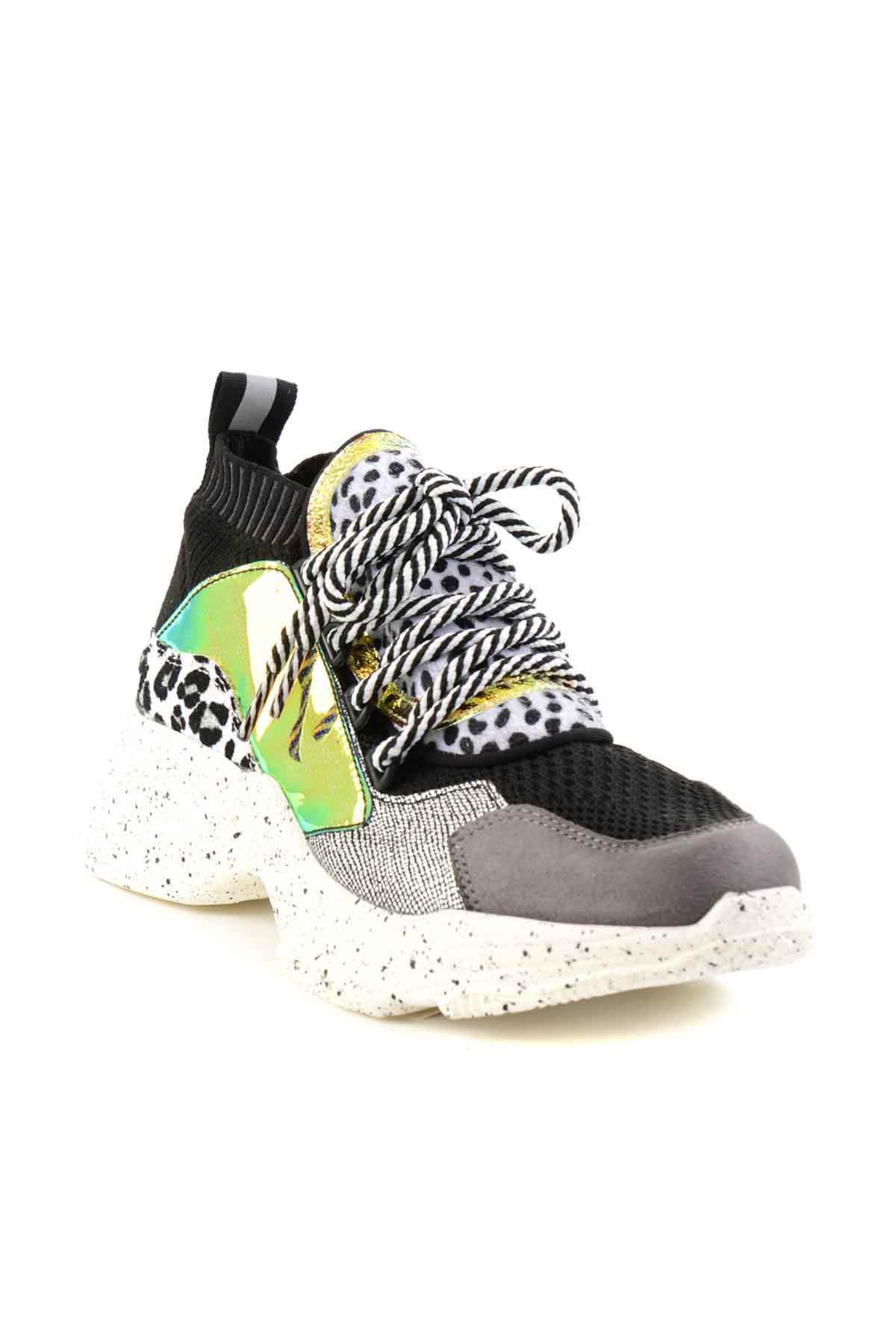 Siyah Gri  Kadın Sneaker K0649490482