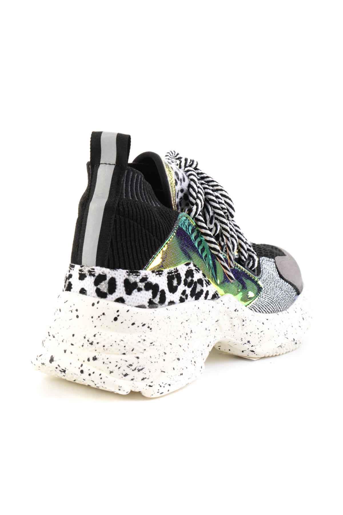 Siyah Gri  Kadın Sneaker K0649490482