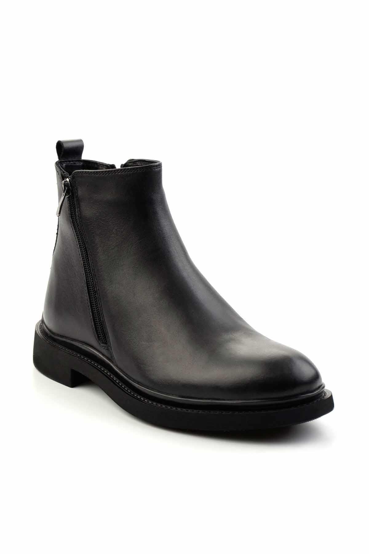 Siyah Hakiki Deri Erkek Bot & Bootie E02395414041