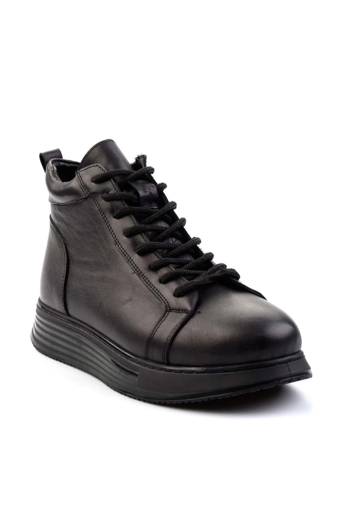 Siyah Hakiki Deri Erkek Bot & Bootie E02733079003