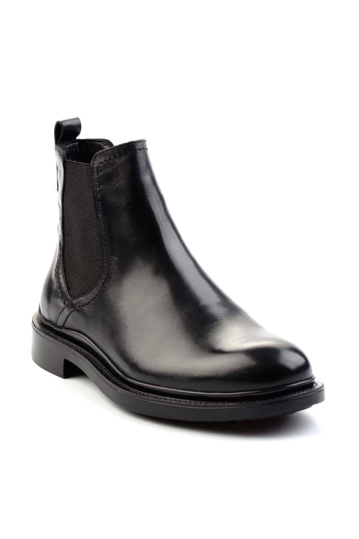 Siyah Hakiki Deri Erkek Bot & Bootie E02011007441