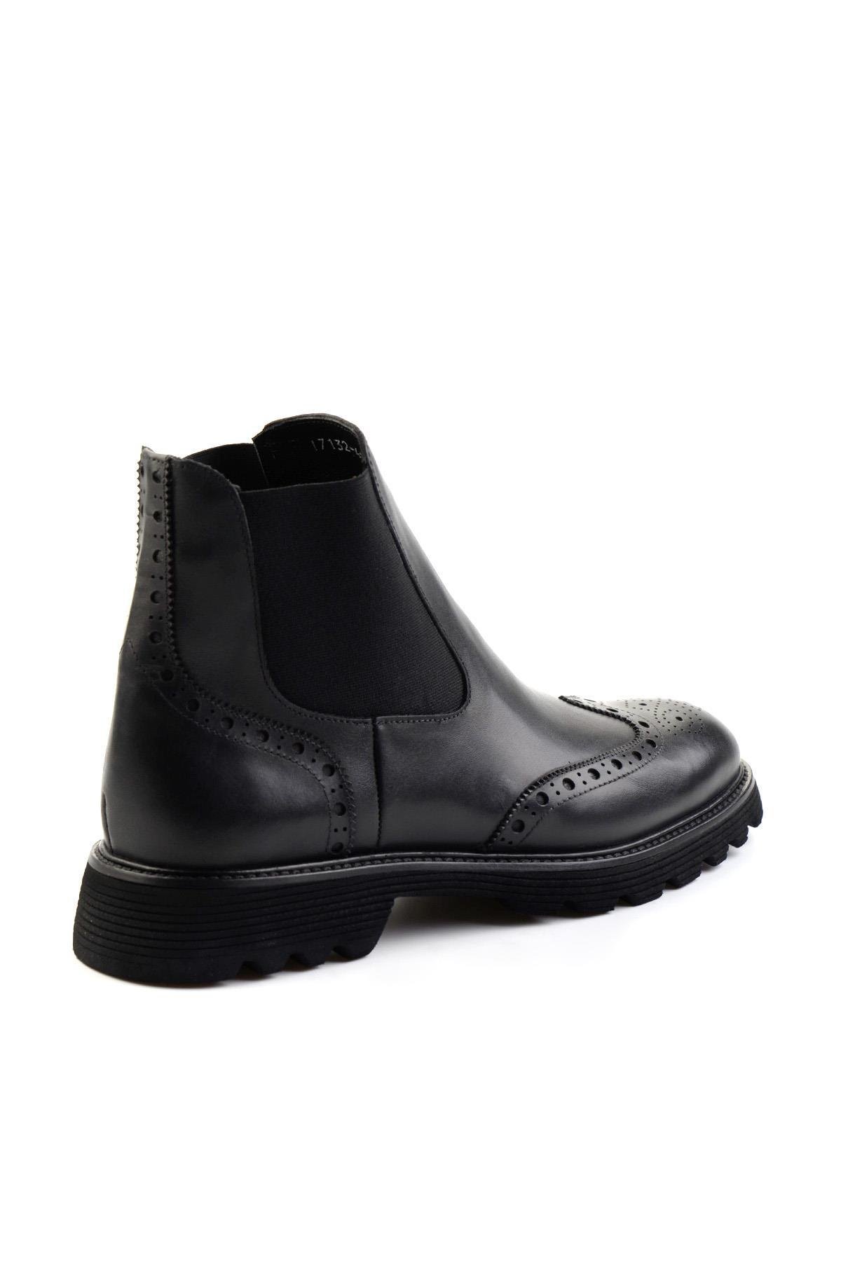 Siyah Hakiki Deri Erkek Bot & Bootie E02757713241