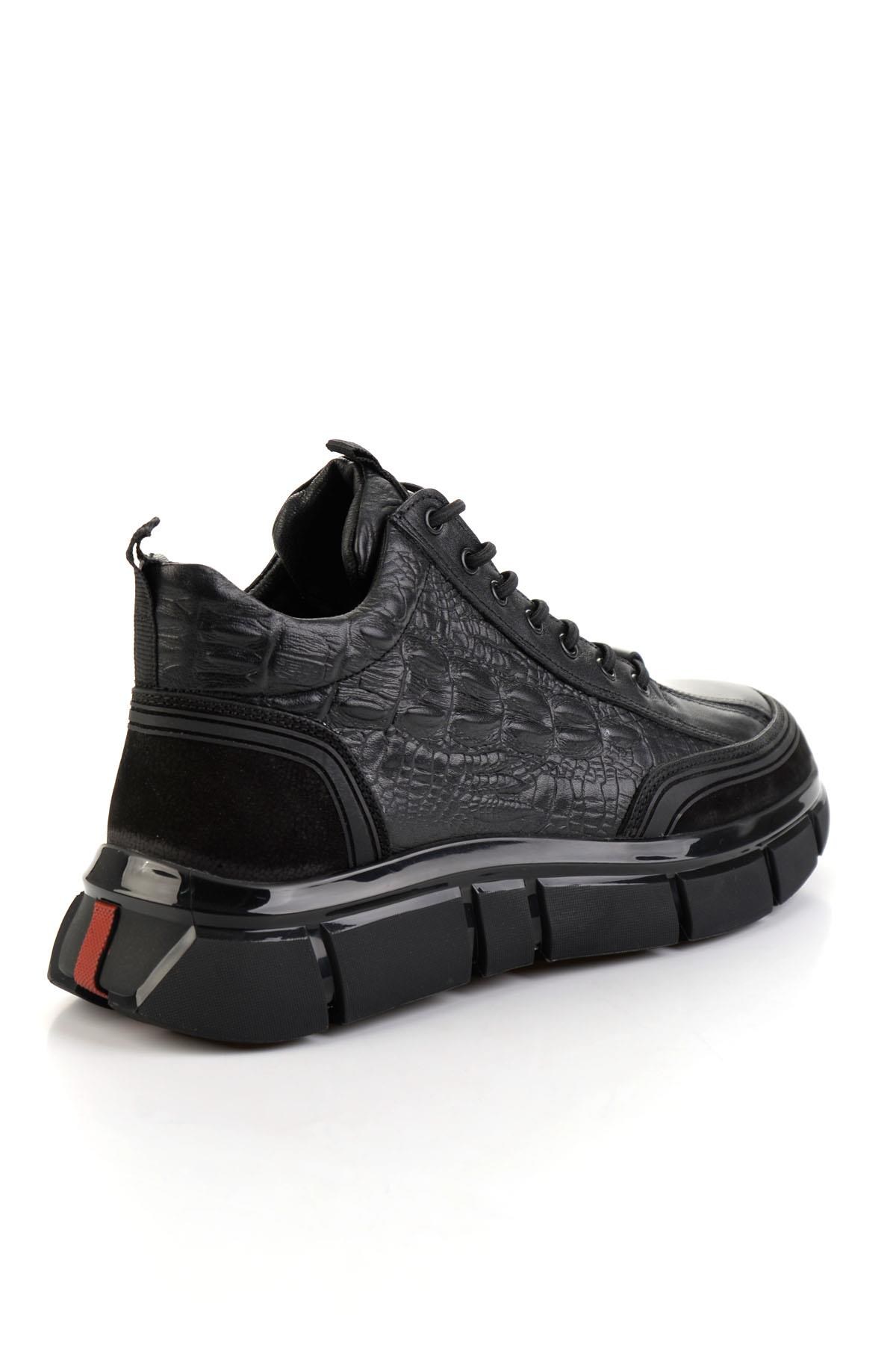 Siyah Hakiki Deri Erkek Bot & Bootie E02398400103