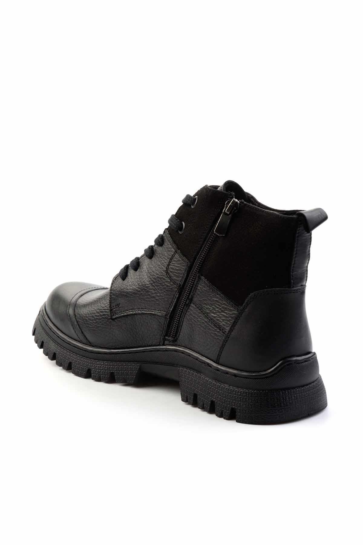 Siyah Hakiki Deri Erkek Bot & Bootie E02035963041