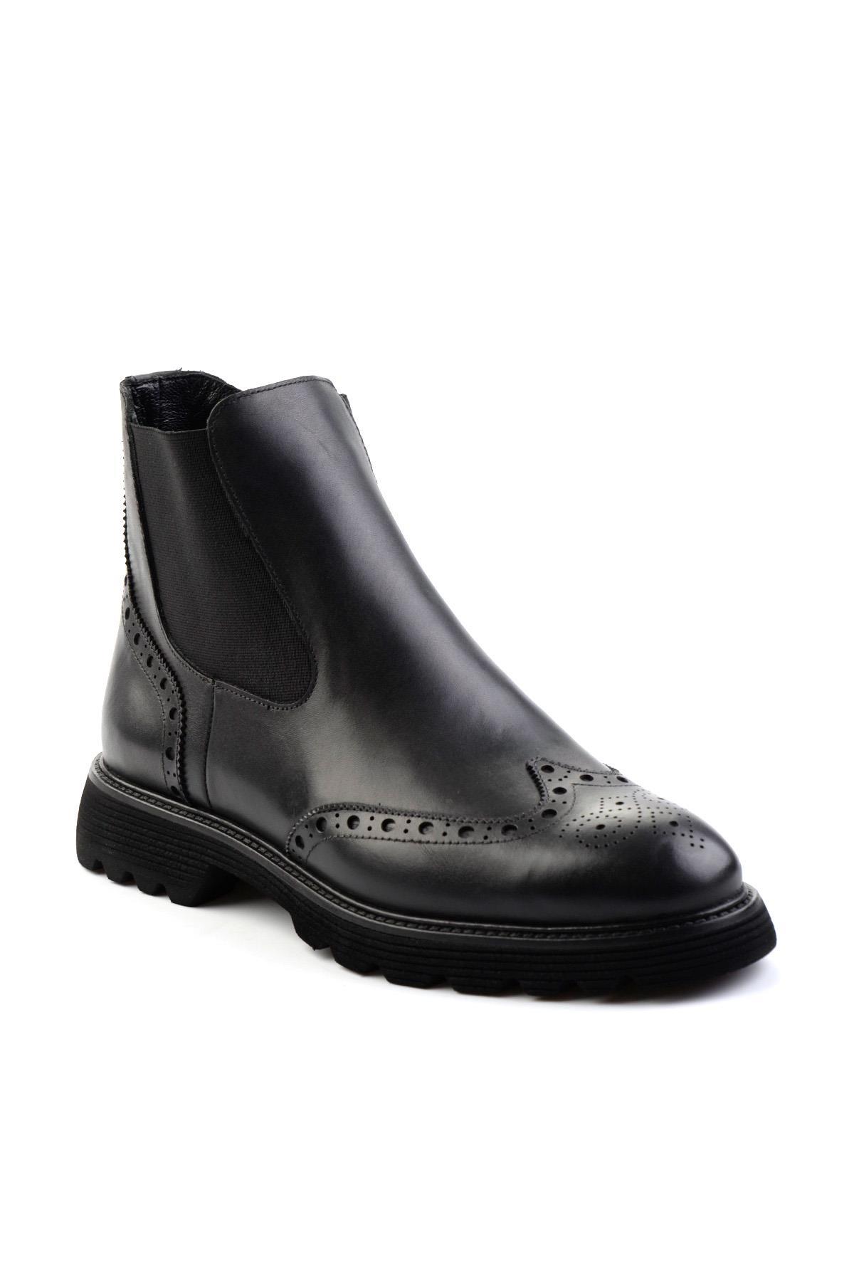 Siyah Hakiki Deri Erkek Bot & Bootie E02757713241