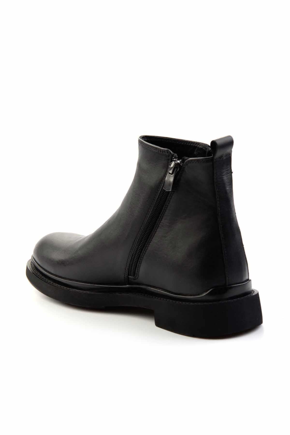 Siyah Hakiki Deri Erkek Bot & Bootie E02395414041