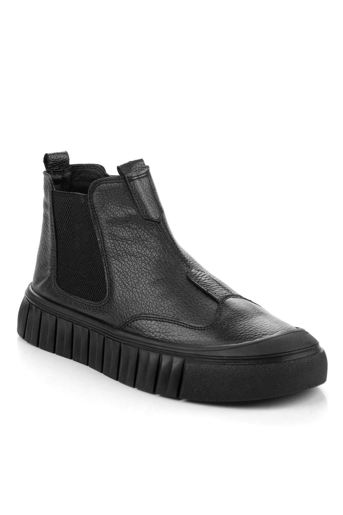 Siyah Hakiki Deri Erkek Bot & Bootie E02811313140