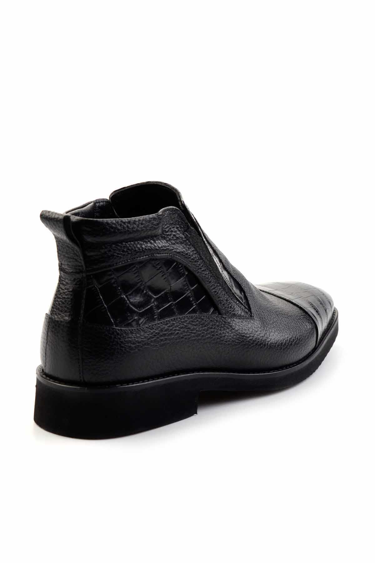 Siyah Hakiki Deri Erkek Bot & Bootie E02630302411