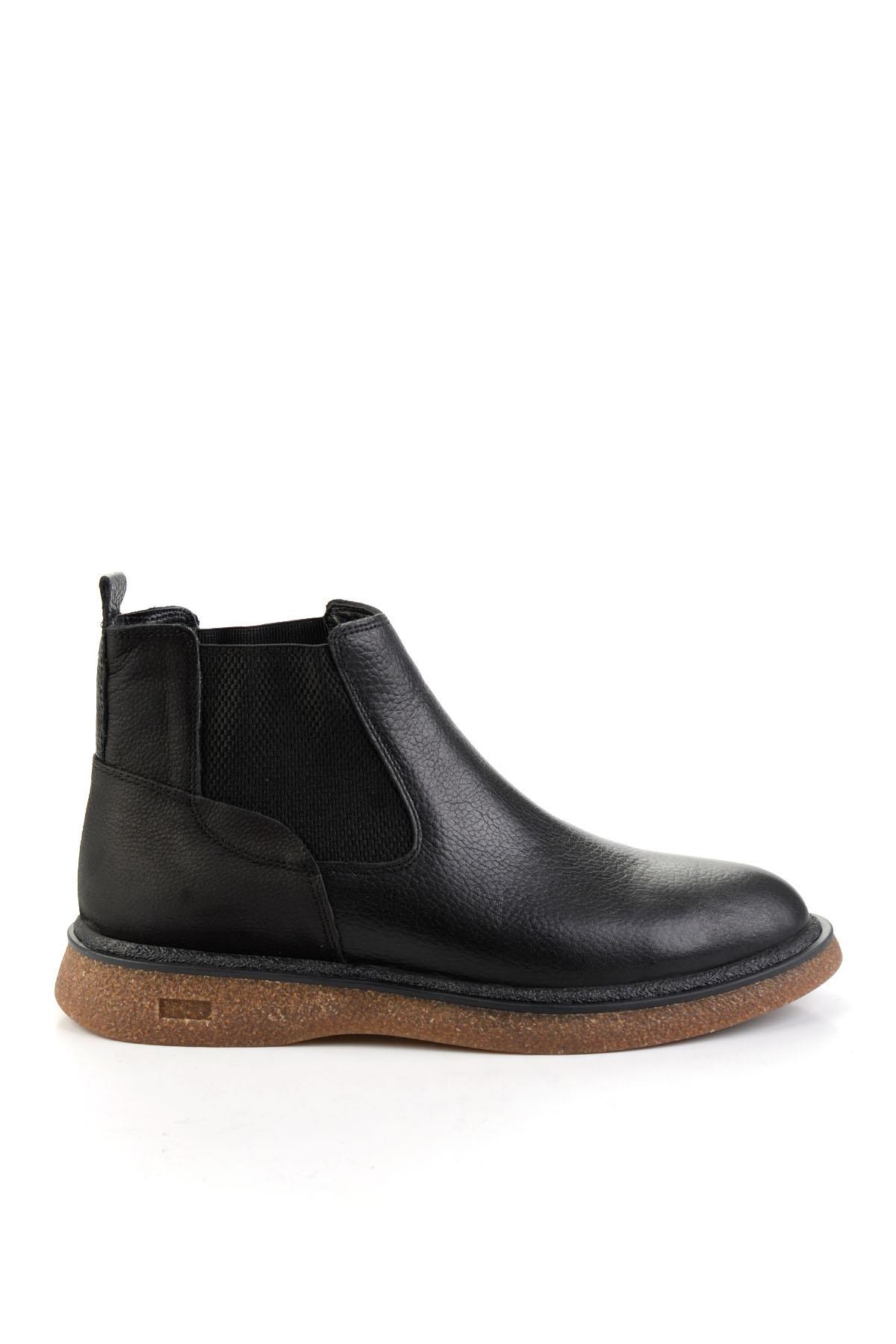 Siyah Hakiki Deri Erkek Bot & Bootie E02594000140