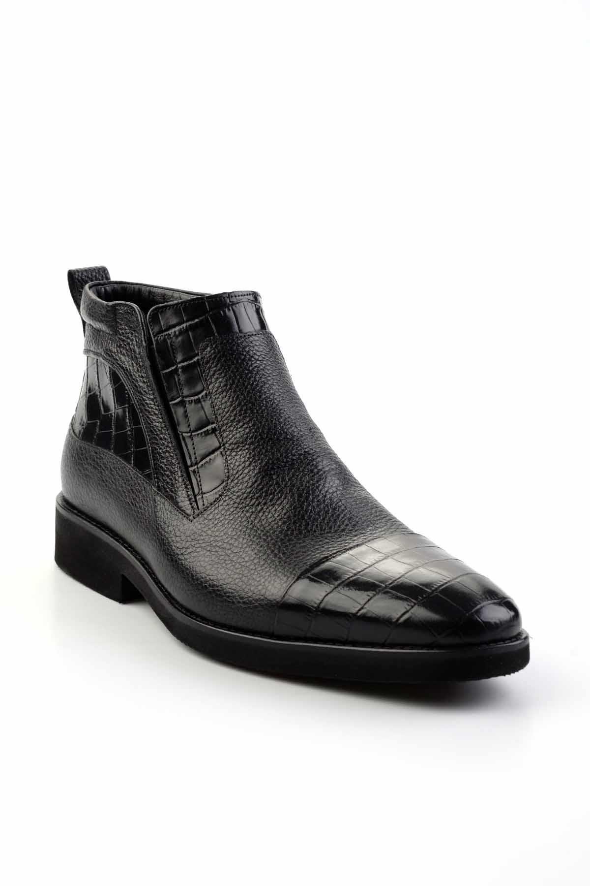 Siyah Hakiki Deri Erkek Bot & Bootie E02630302411