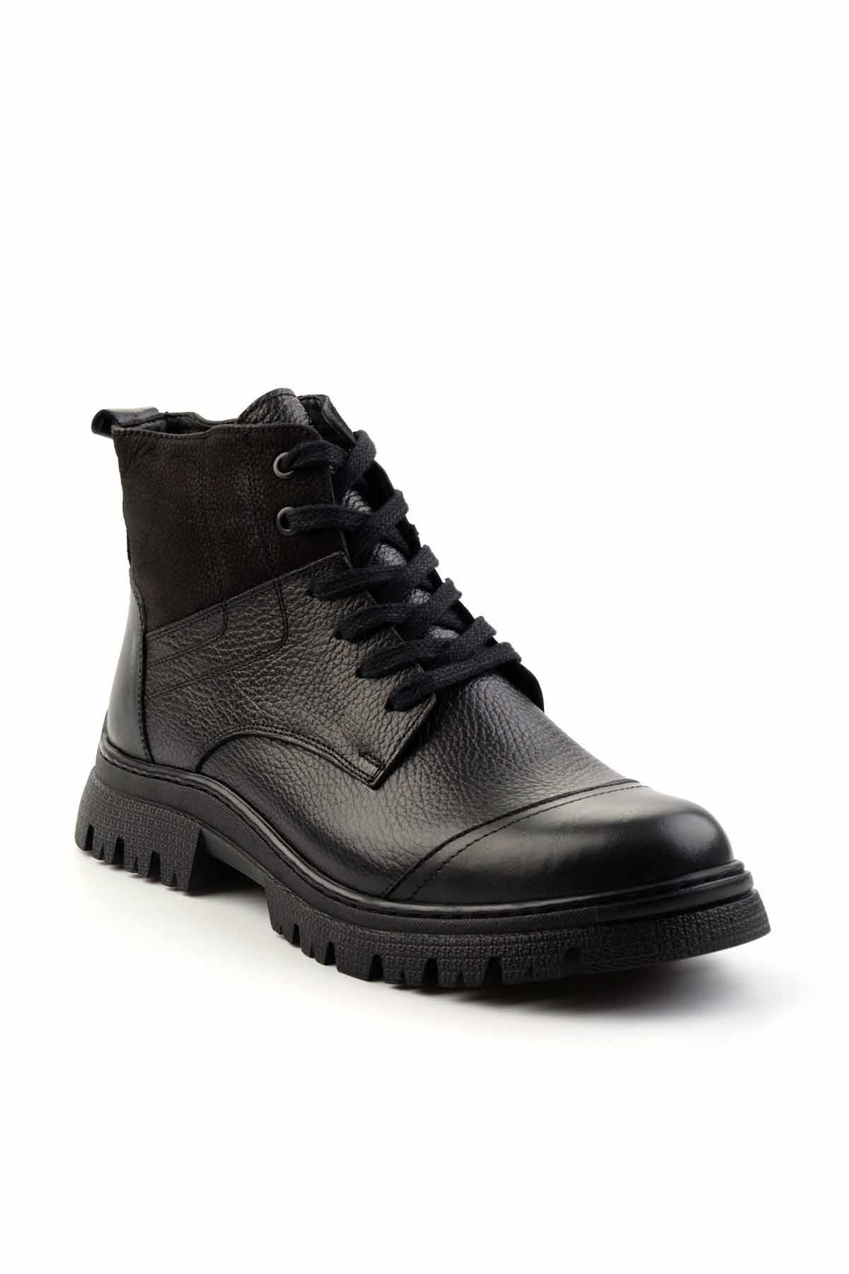 Siyah Hakiki Deri Erkek Bot & Bootie E02035963041
