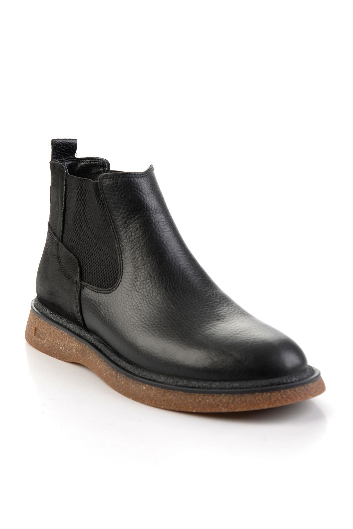 Siyah Hakiki Deri Erkek Bot & Bootie E02594000140