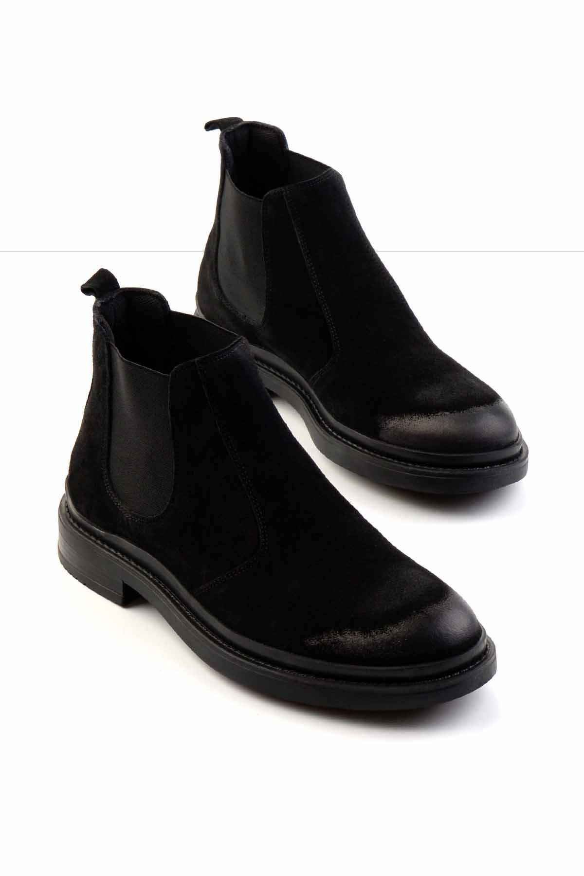 Siyah Hakiki Deri Erkek Bot & Bootie E02442055002