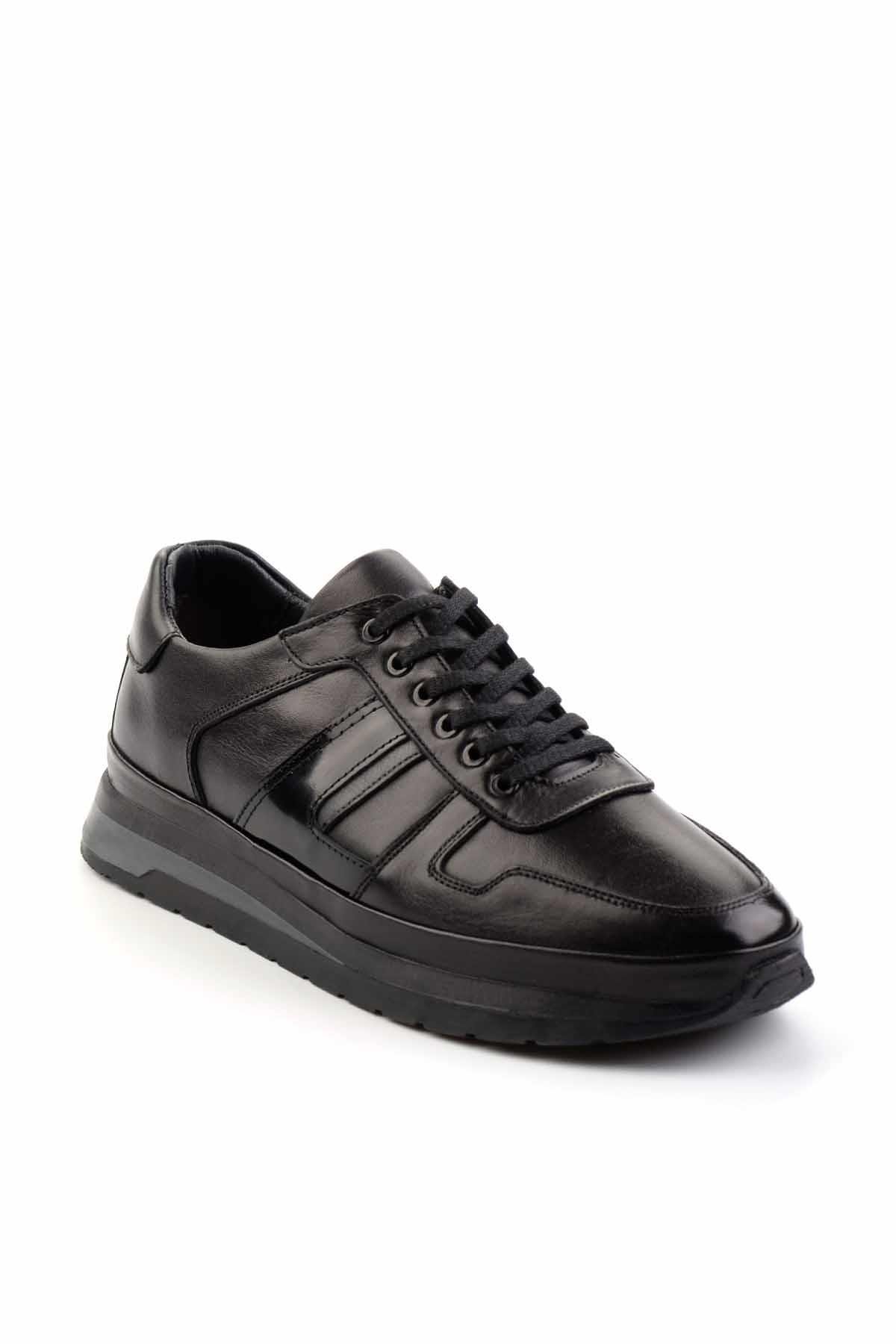 Siyah Hakiki Deri Erkek Casual Ayakkabı E01199051503