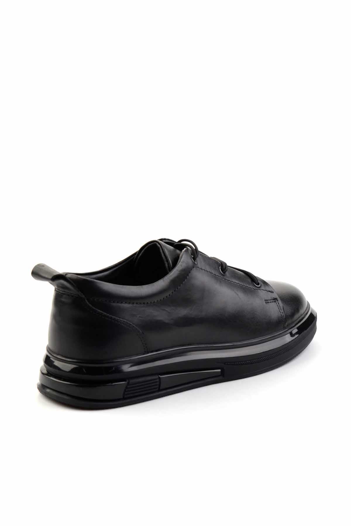 Siyah Hakiki Deri Erkek Casual Ayakkabı E01401081843