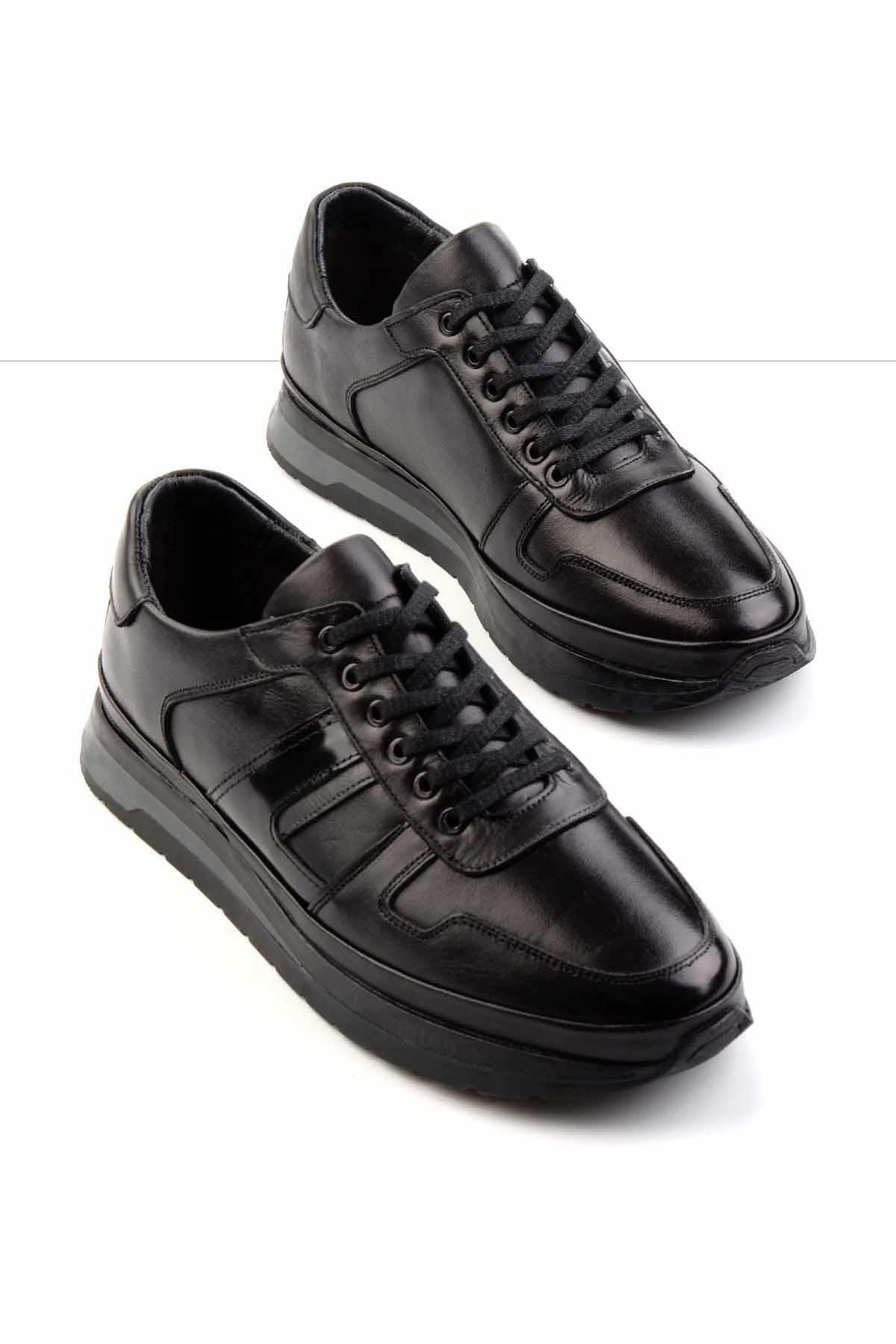 Siyah Hakiki Deri Erkek Casual Ayakkabı E01199051503