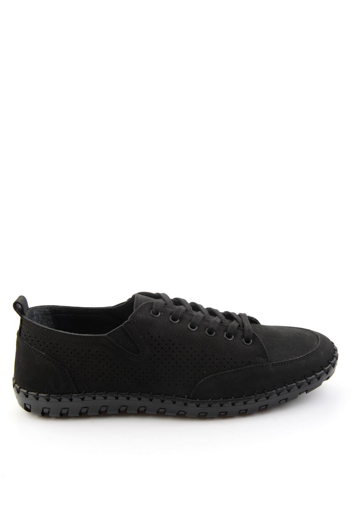 Siyah Hakiki Deri Erkek Casual Ayakkabı E01900250701