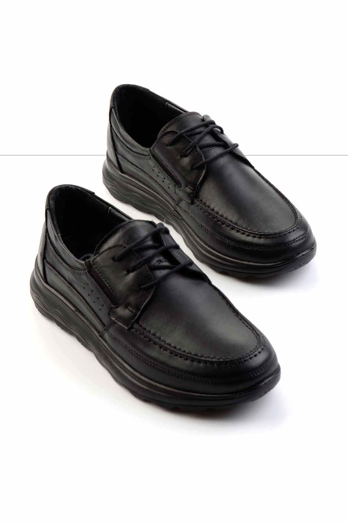 Siyah Hakiki Deri Erkek Casual Ayakkabı E01556026003