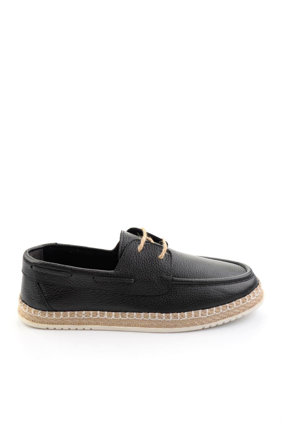 Bambi̇ Siyah Bambi̇ Hakiki Deri Erkek Espadril E01698689140