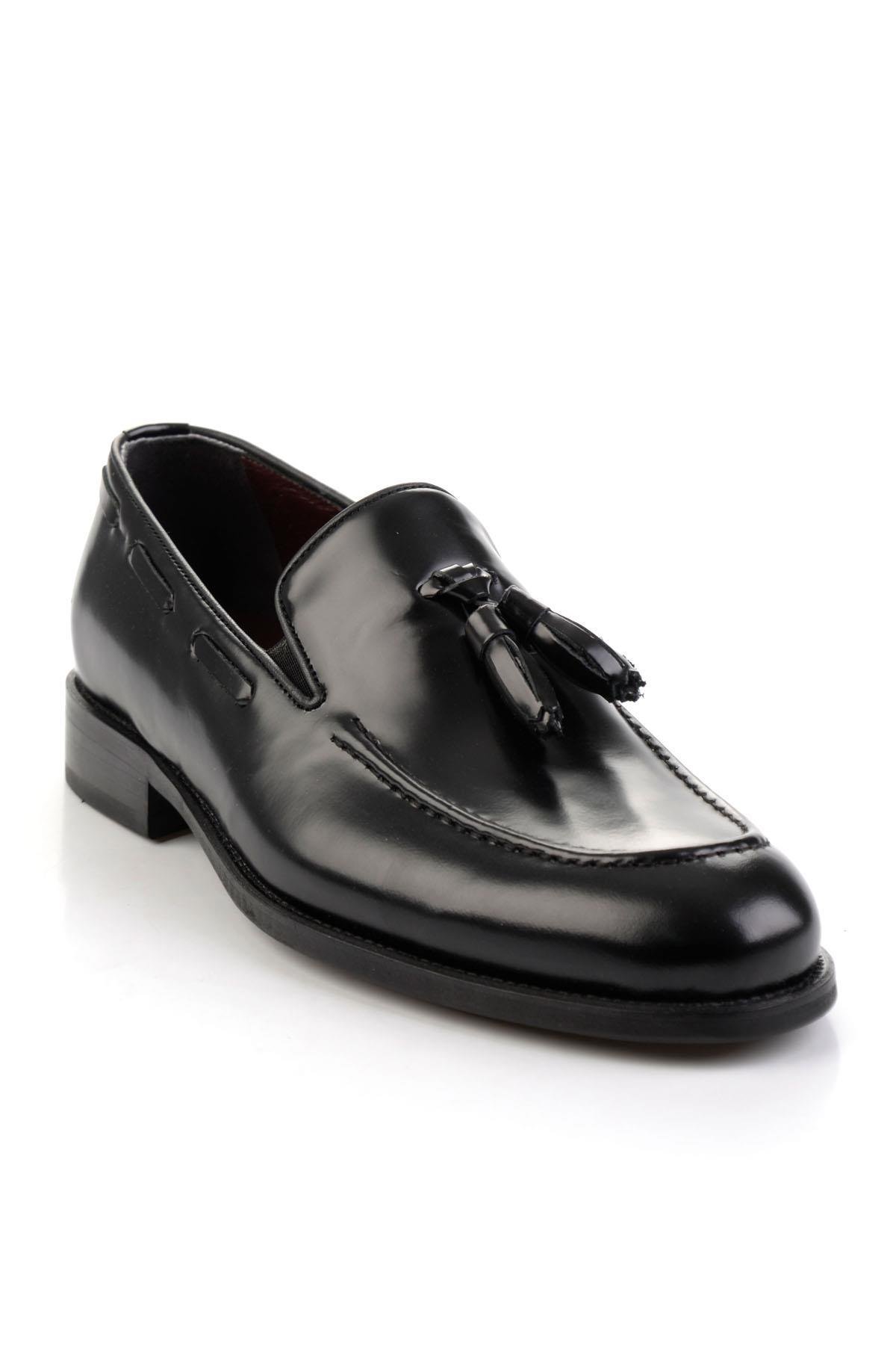 Siyah Hakiki Deri Erkek Klasik Ayakkabı E01442500114