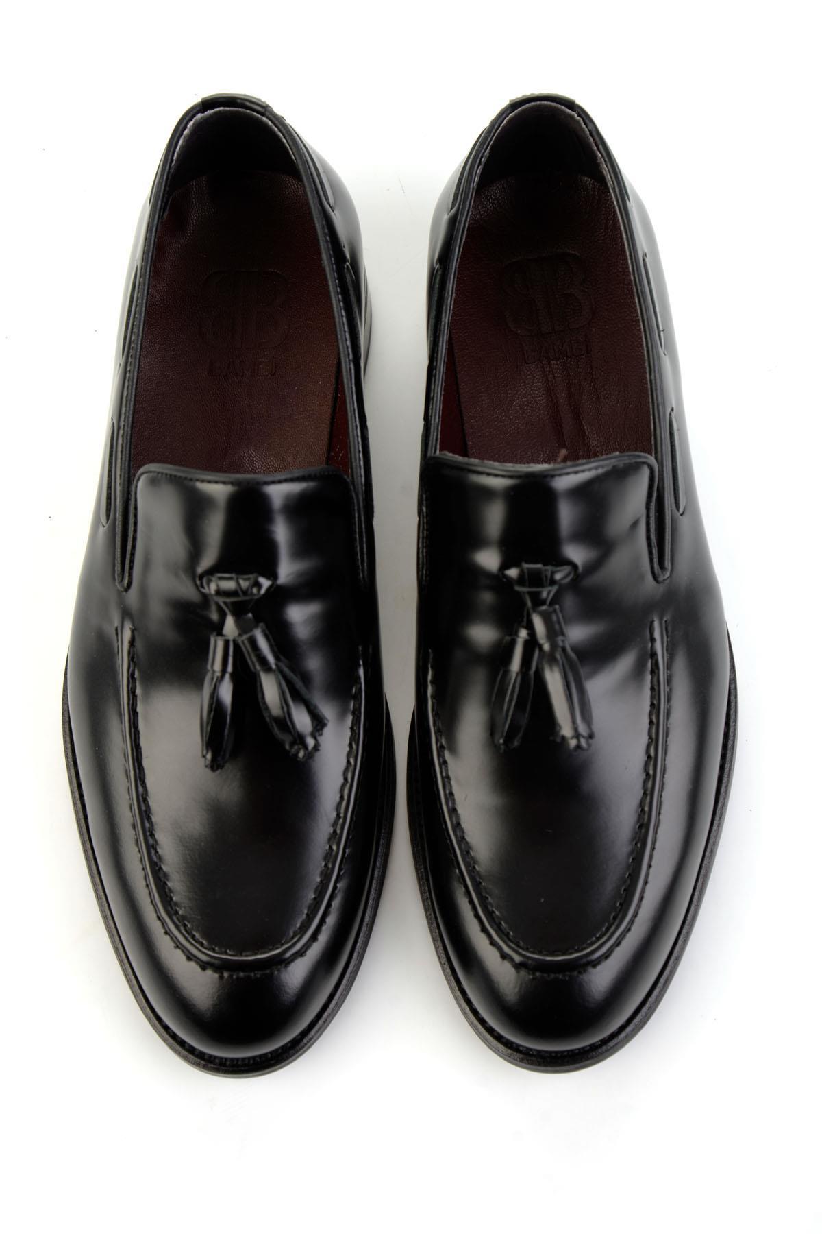 Siyah Hakiki Deri Erkek Klasik Ayakkabı E01442500114