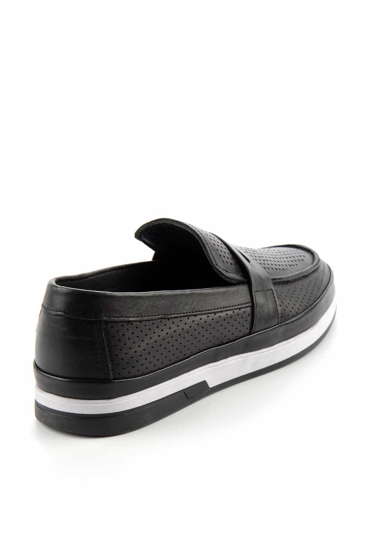 Siyah Hakiki Deri Erkek Loafer Ayakkabı E01811029903