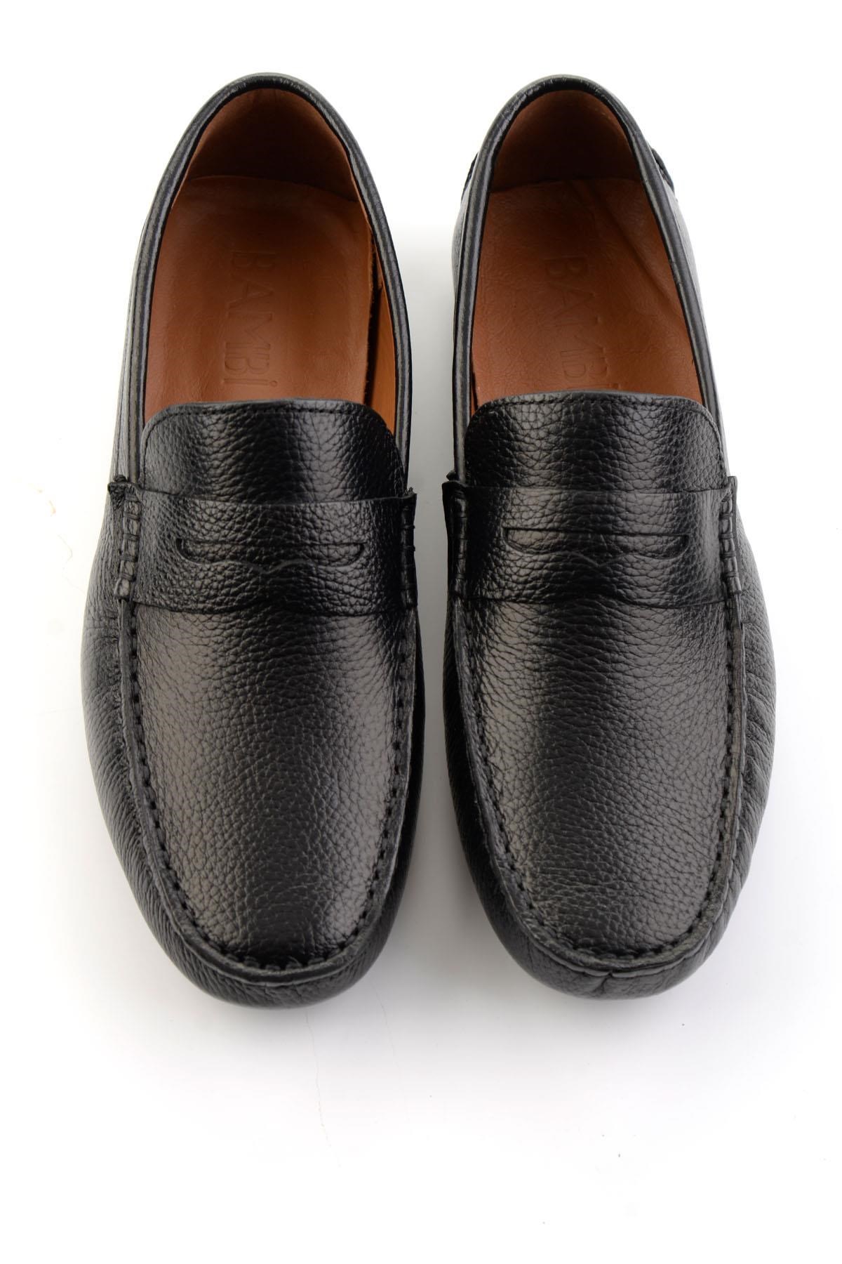 Siyah Hakiki Deri Erkek Loafer Ayakkabı E01547009740