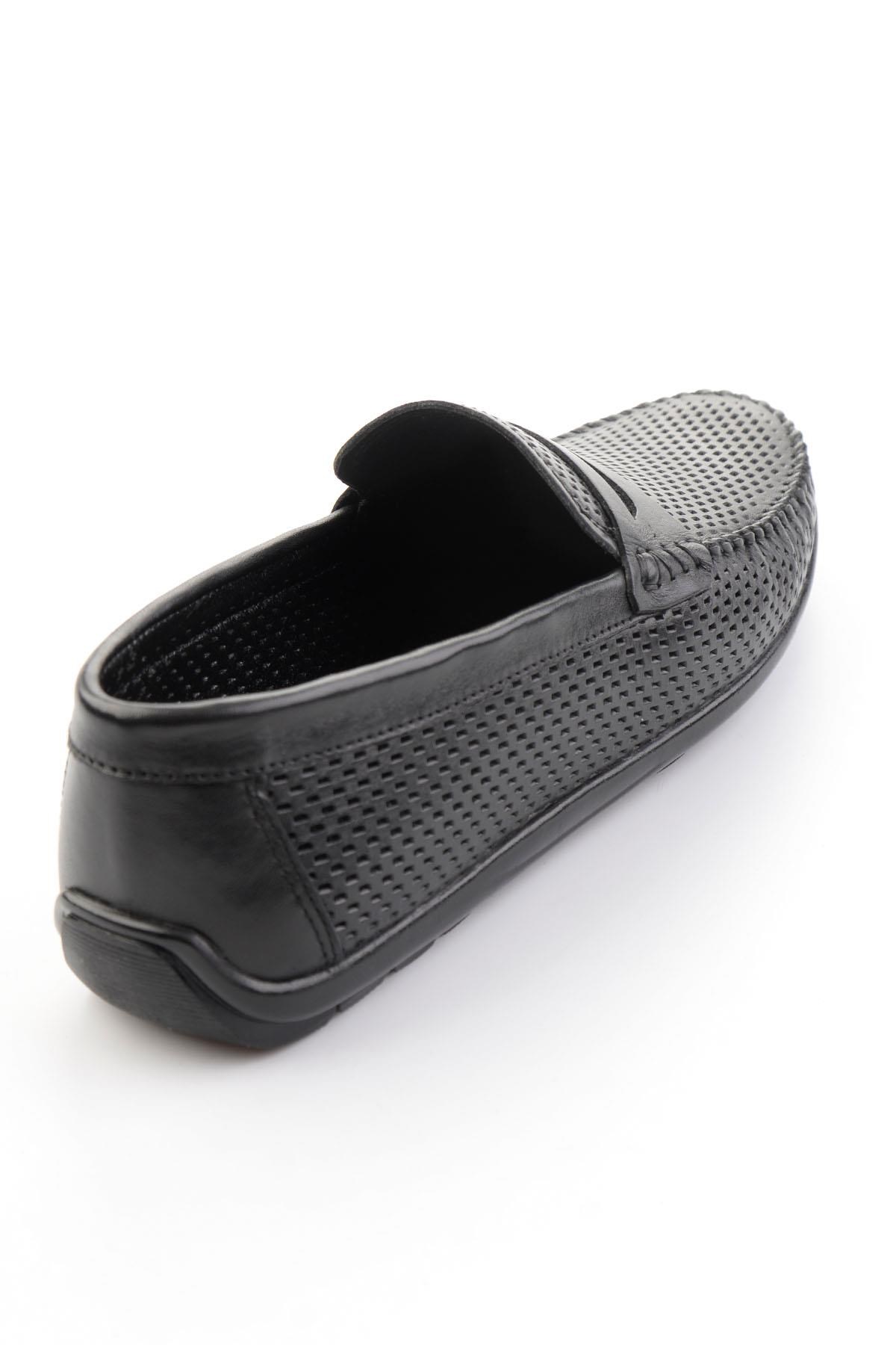 Siyah Hakiki Deri Erkek Loafer Ayakkabı E01697033003