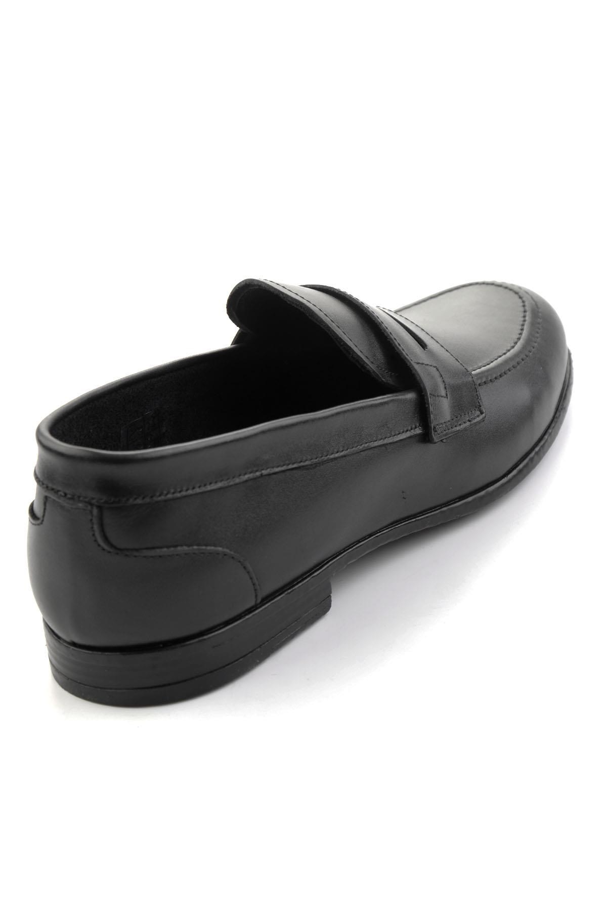 Siyah Hakiki Deri Erkek Loafer Ayakkabı E01549024403