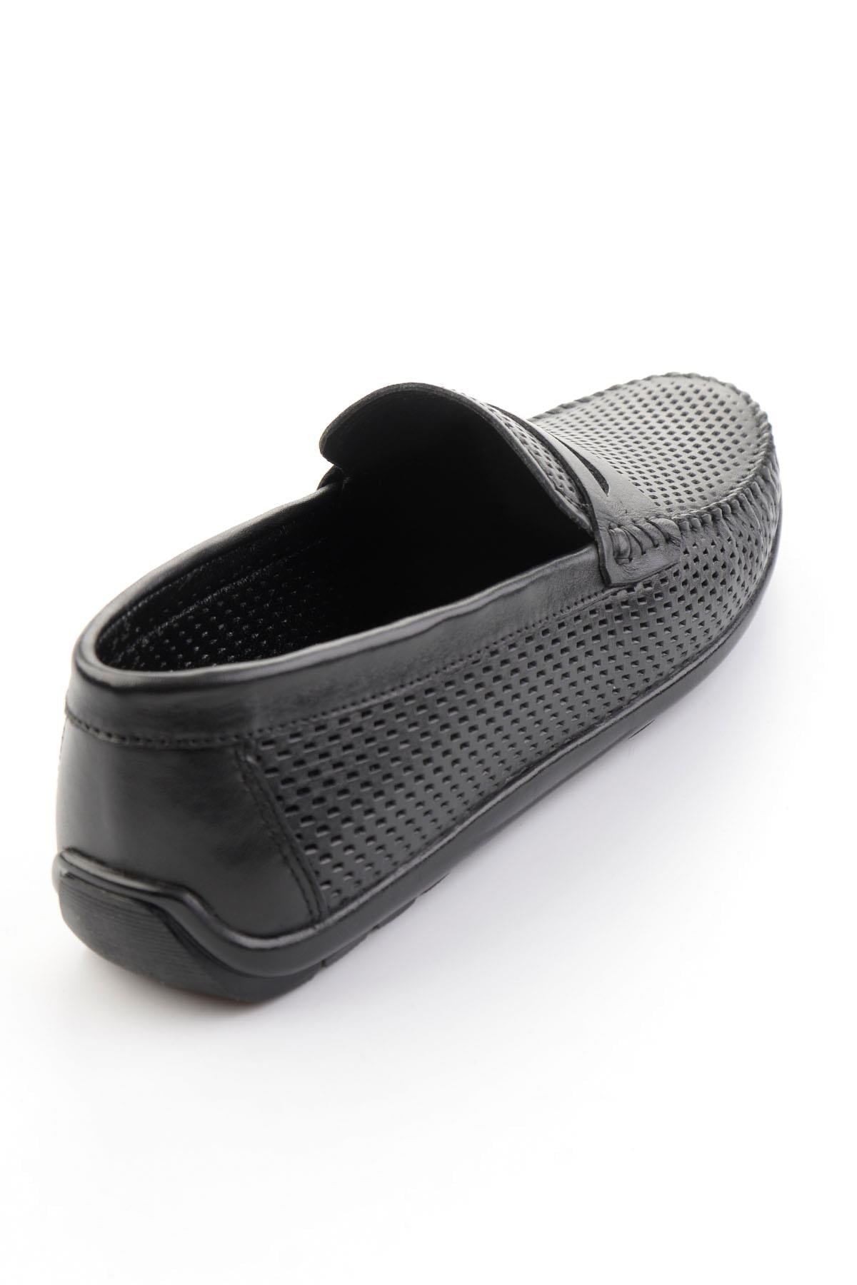 Siyah Hakiki Deri Erkek Loafer Ayakkabı E01697033003