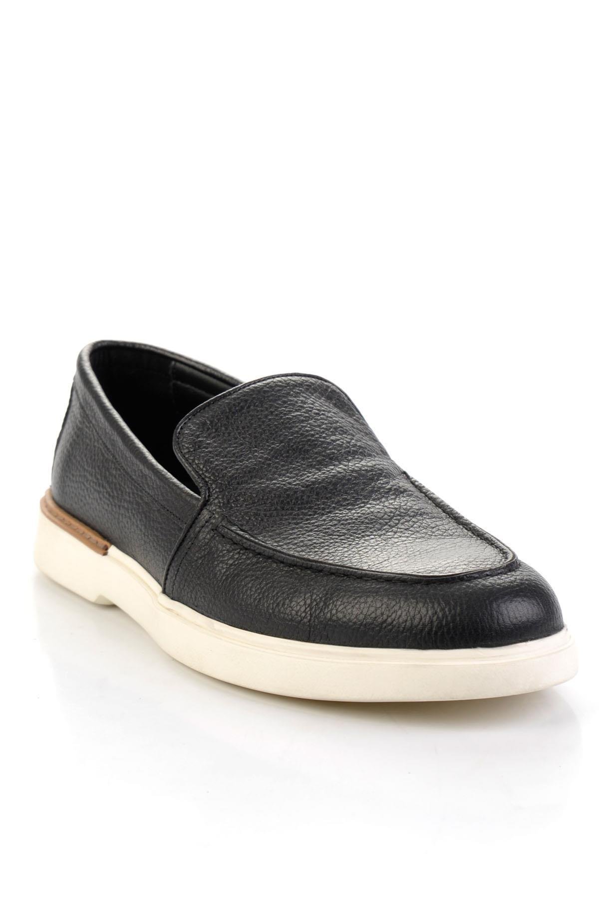 Siyah Hakiki Deri Erkek Loafer Ayakkabı E01395425640