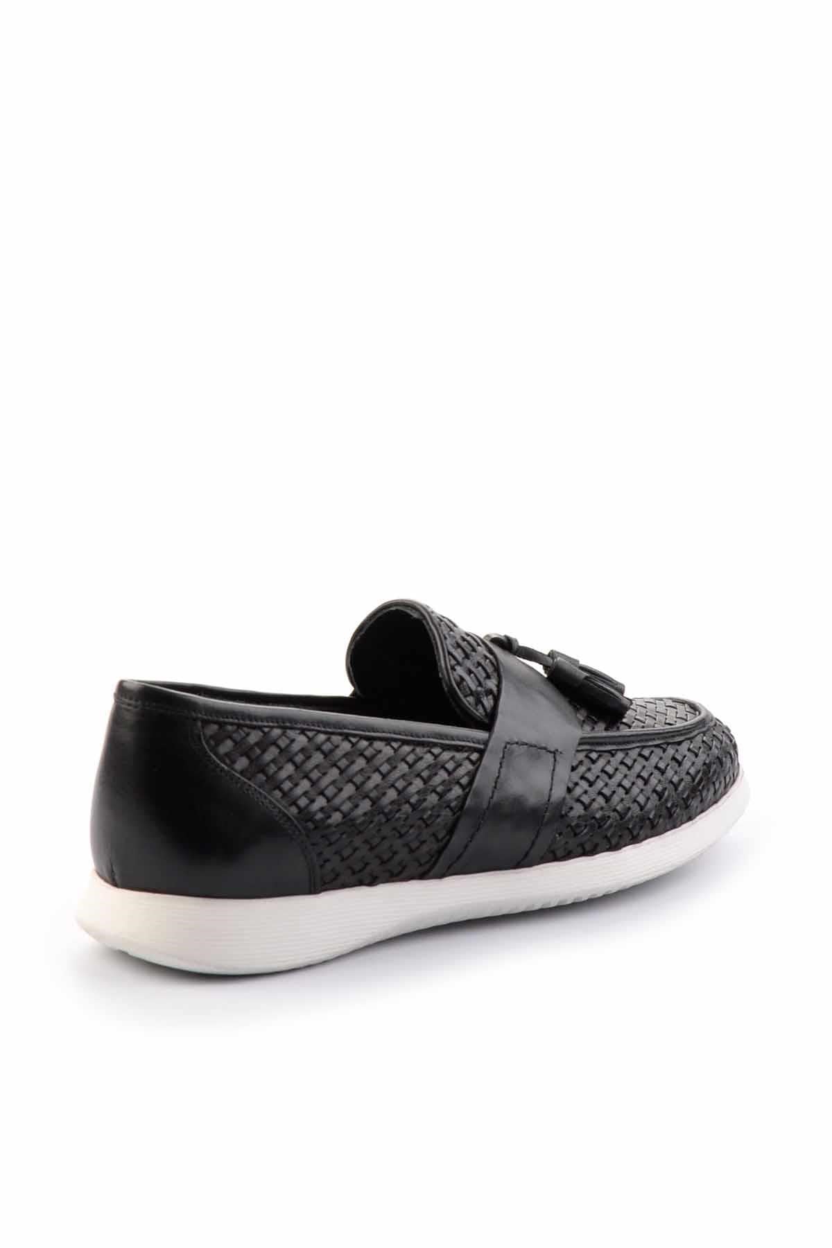 Siyah Hakiki Deri Erkek Loafer Ayakkabı E01798105216
