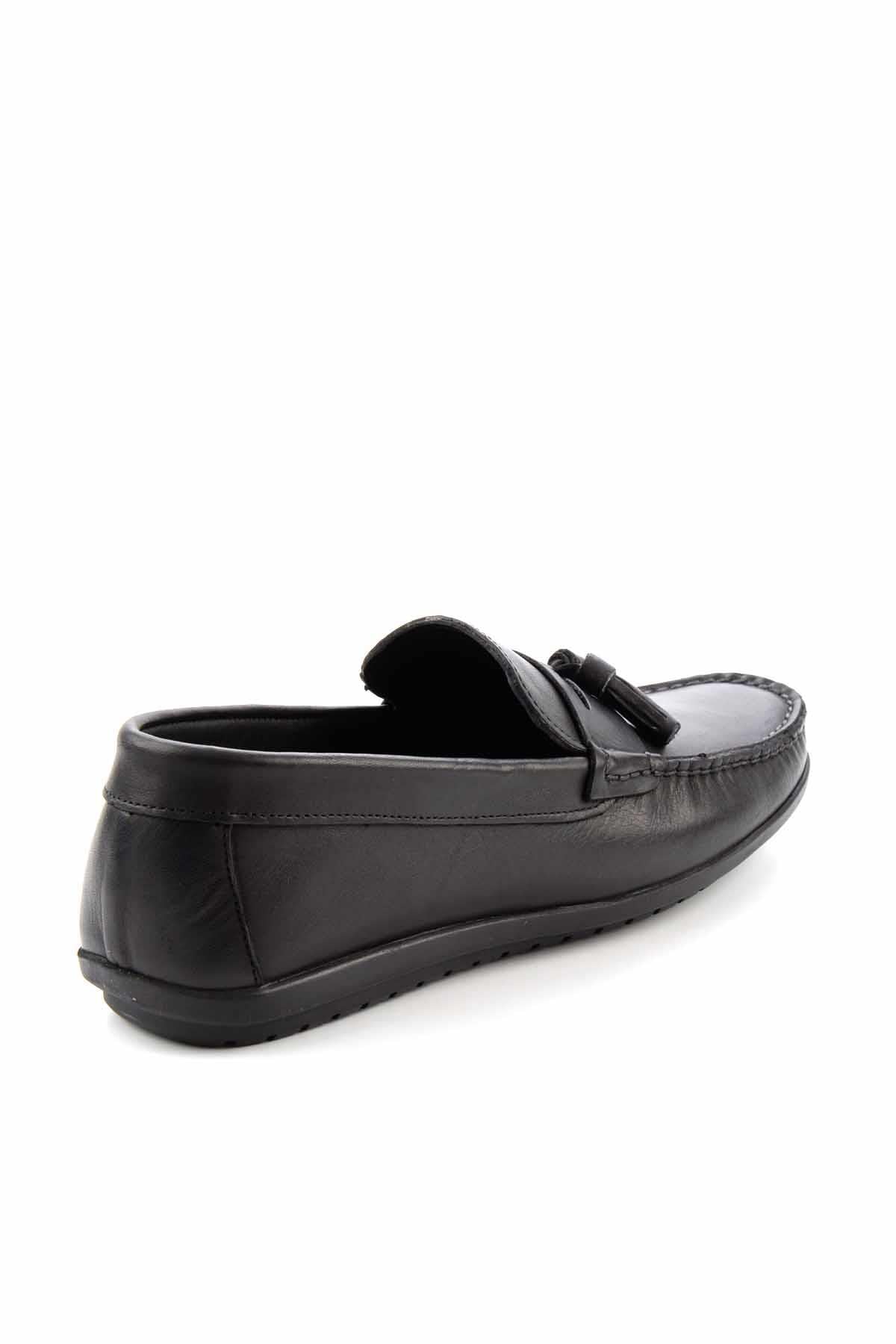 Siyah Hakiki Deri Erkek Loafer Ayakkabı E01728360103