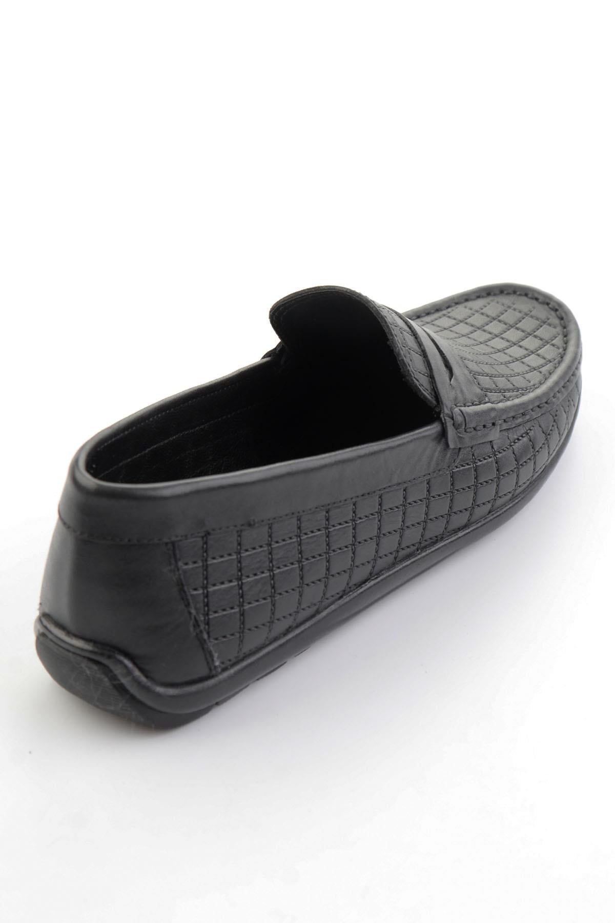 Siyah Hakiki Deri Erkek Loafer Ayakkabı E01697032003