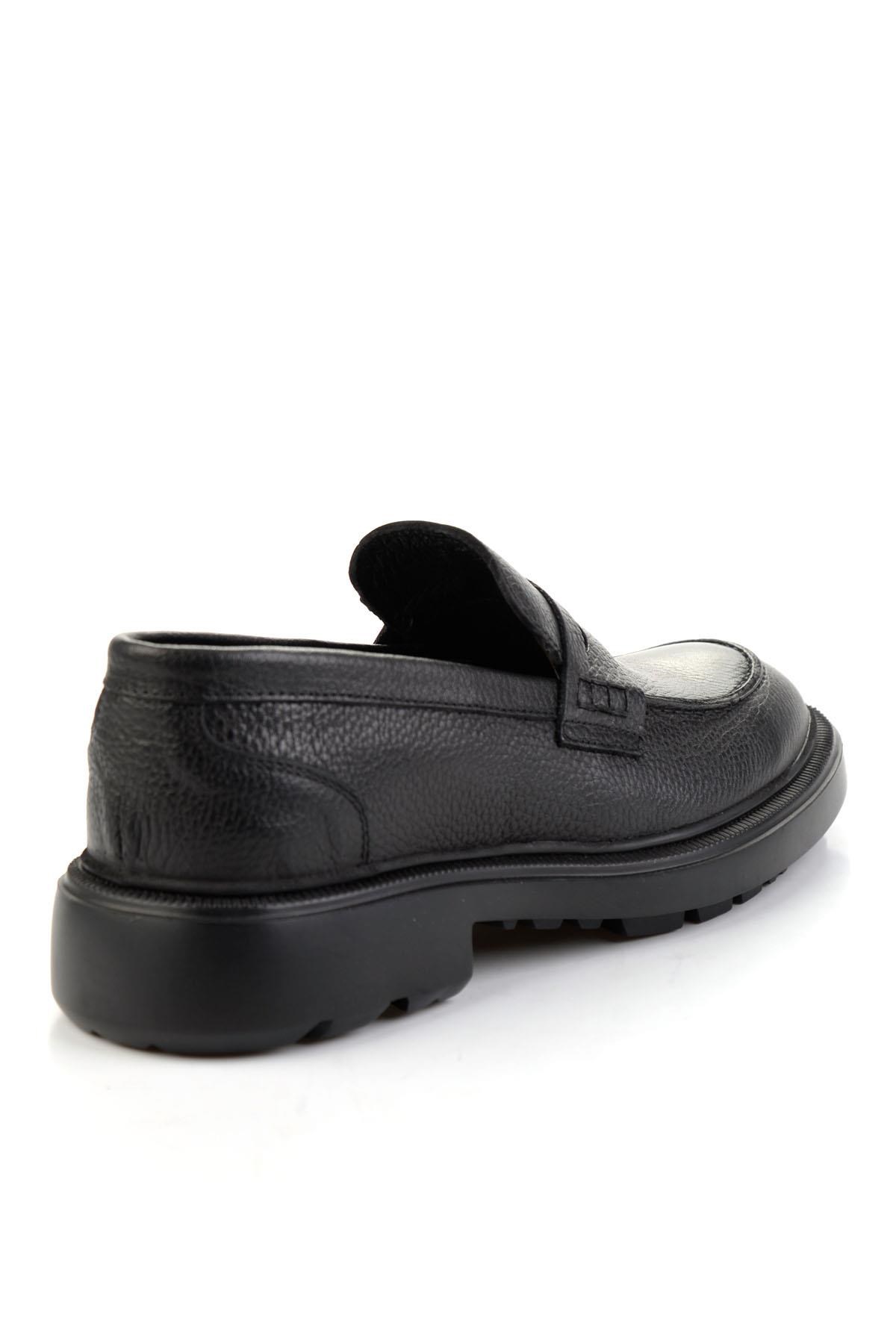 Siyah Hakiki Deri Erkek Loafer Ayakkabı E01054200440