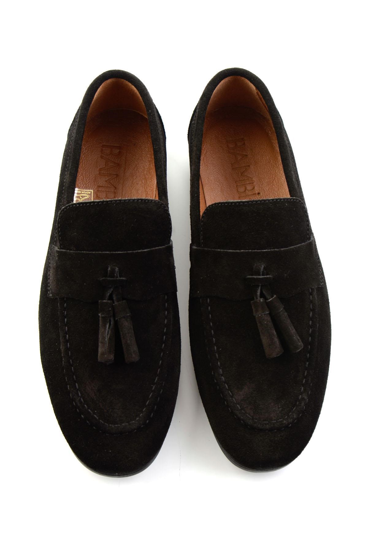 Siyah Hakiki Deri Erkek Loafer Ayakkabı E01594456502