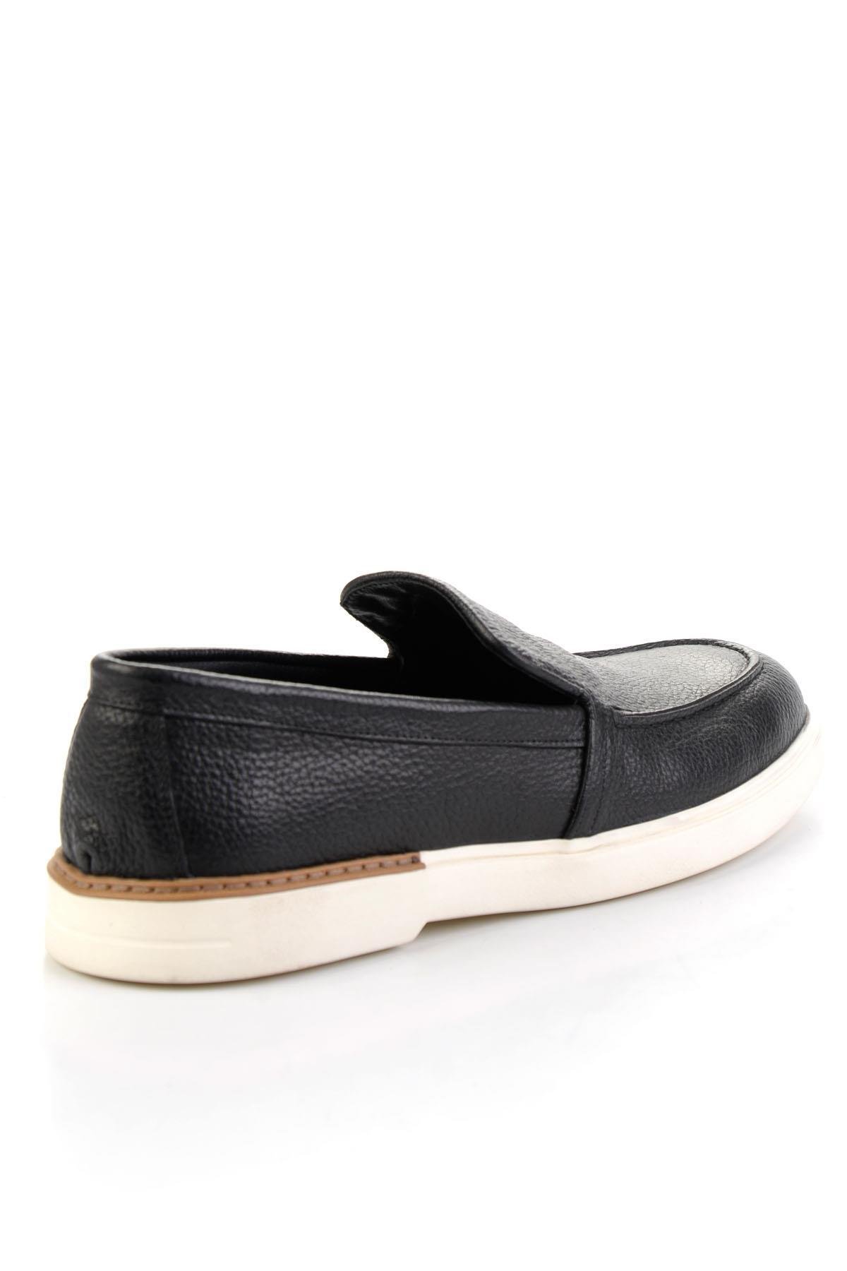 Siyah Hakiki Deri Erkek Loafer Ayakkabı E01395425640