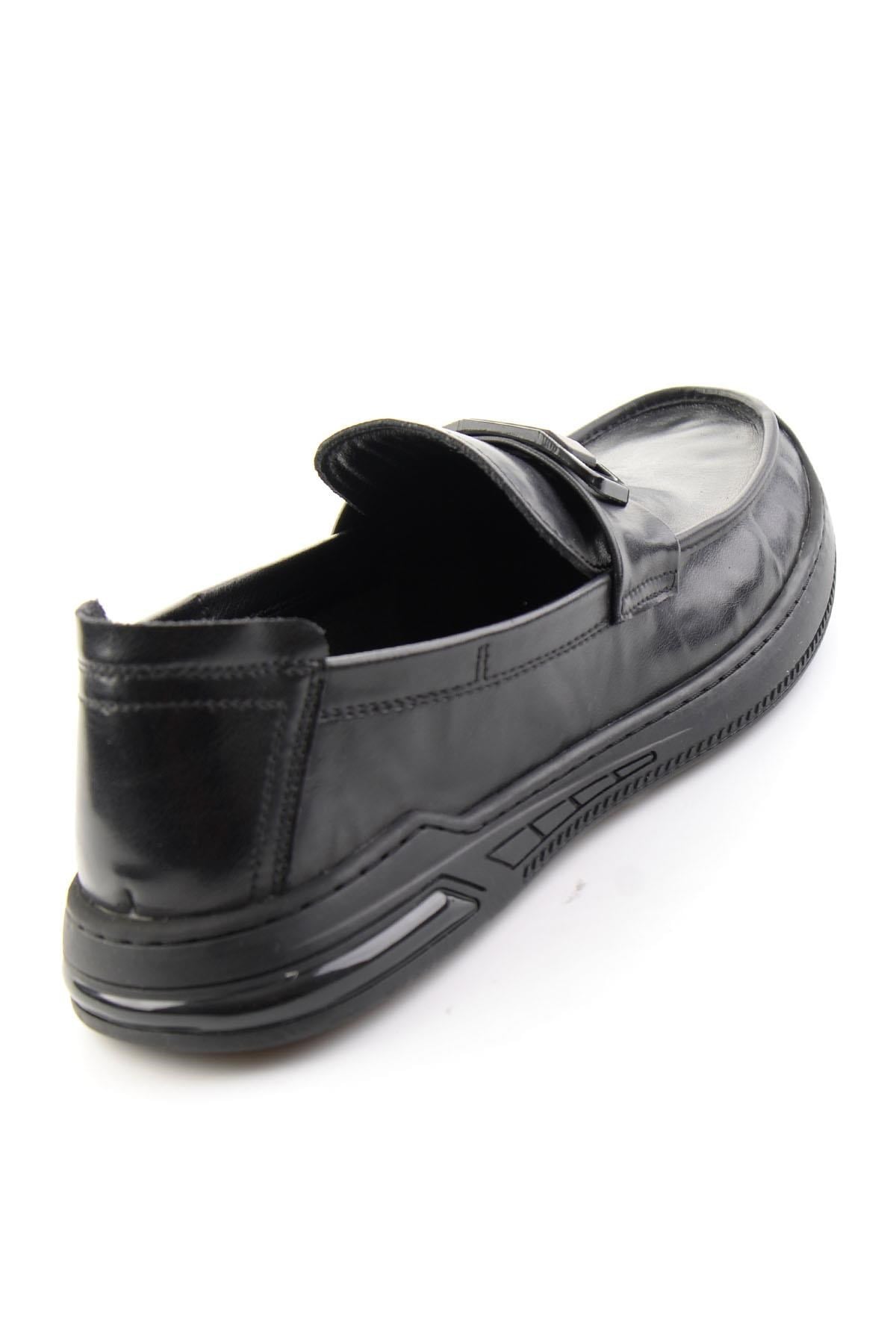 Siyah Hakiki Deri Erkek Loafer Ayakkabı E01185590203