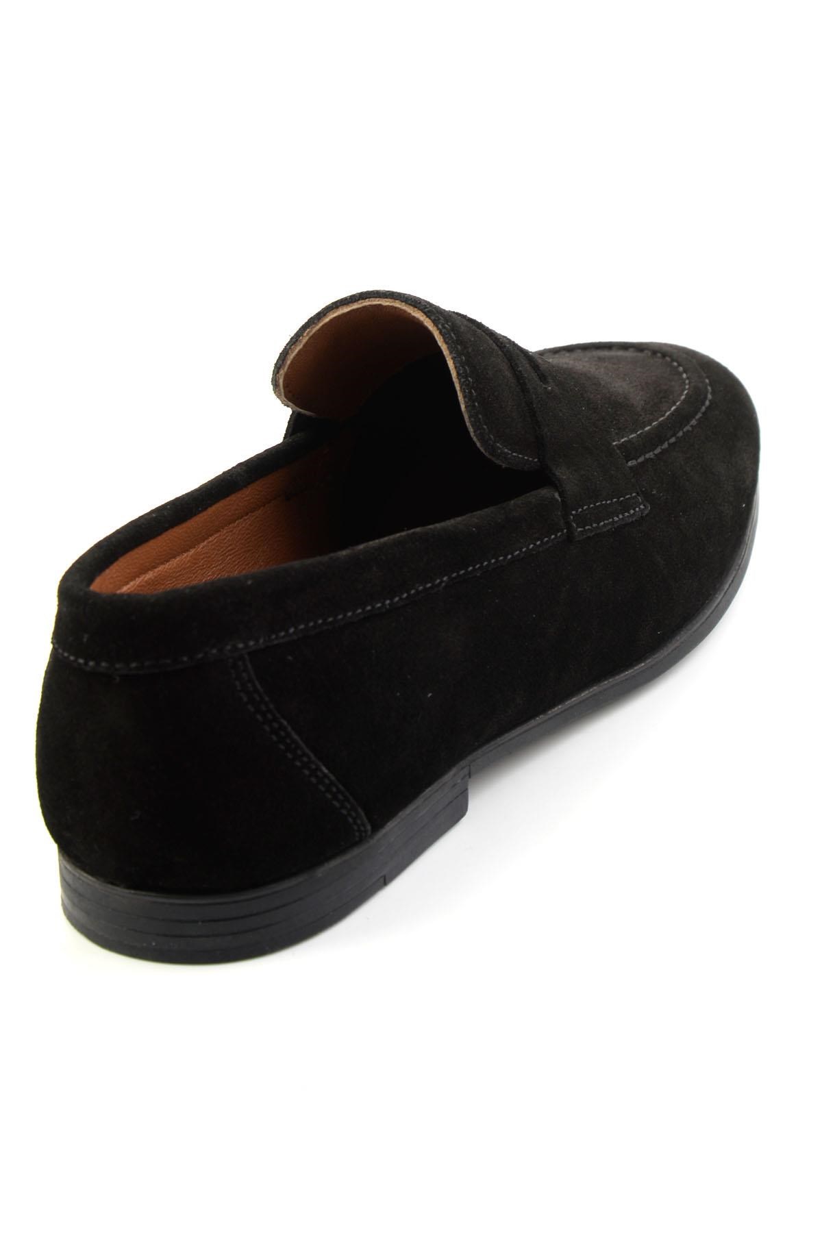 Siyah Hakiki Deri Erkek Loafer Ayakkabı E01594456402