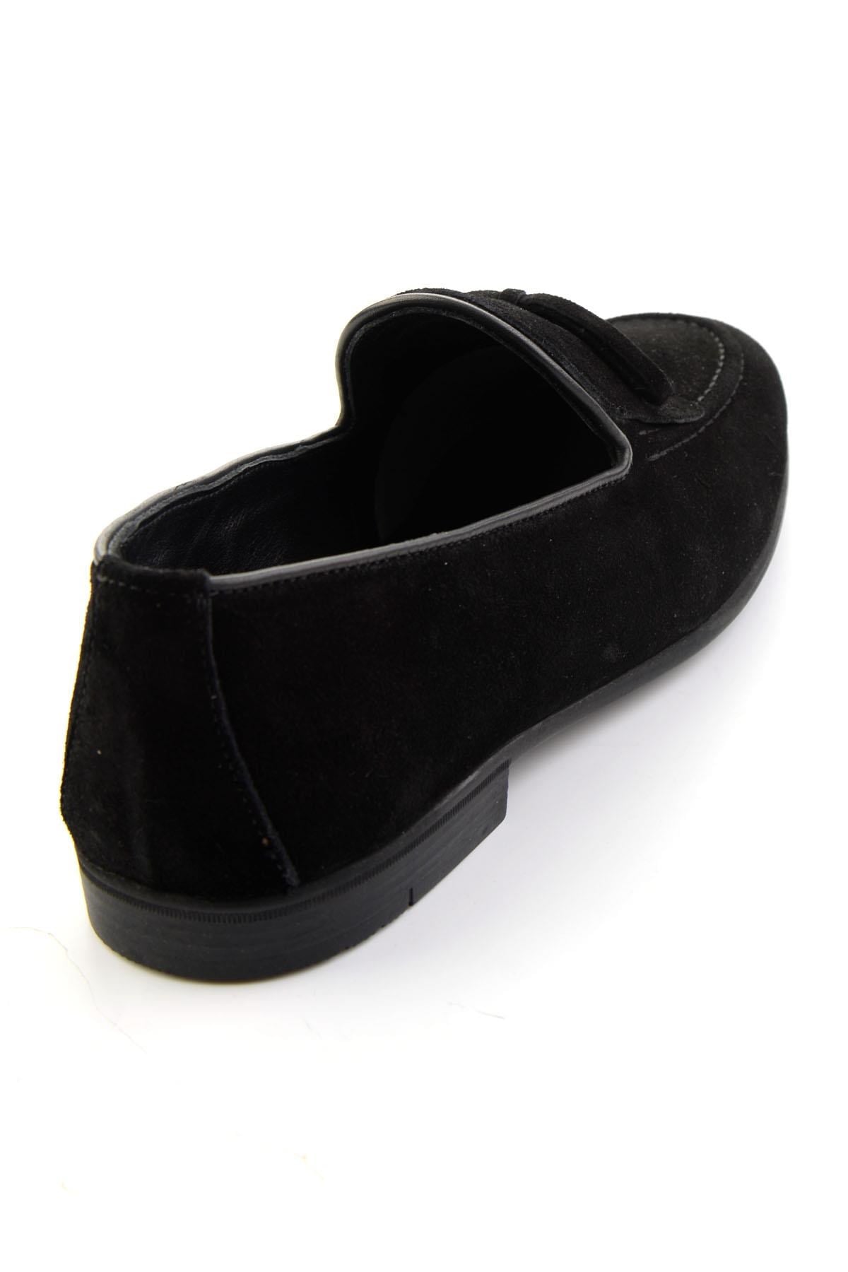 Siyah Hakiki Deri Erkek Loafer Ayakkabı E01594034702