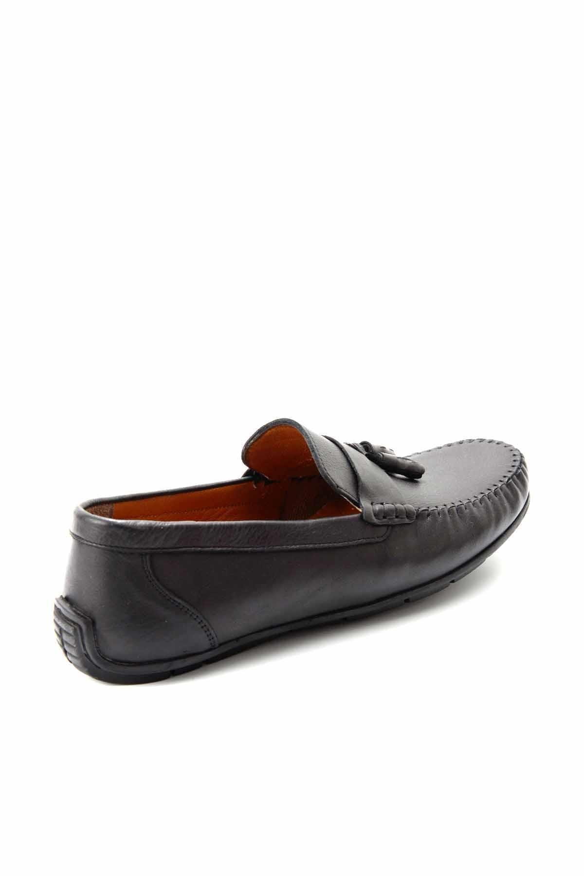 Siyah Hakiki Deri Erkek Loafer Ayakkabı E01733800303